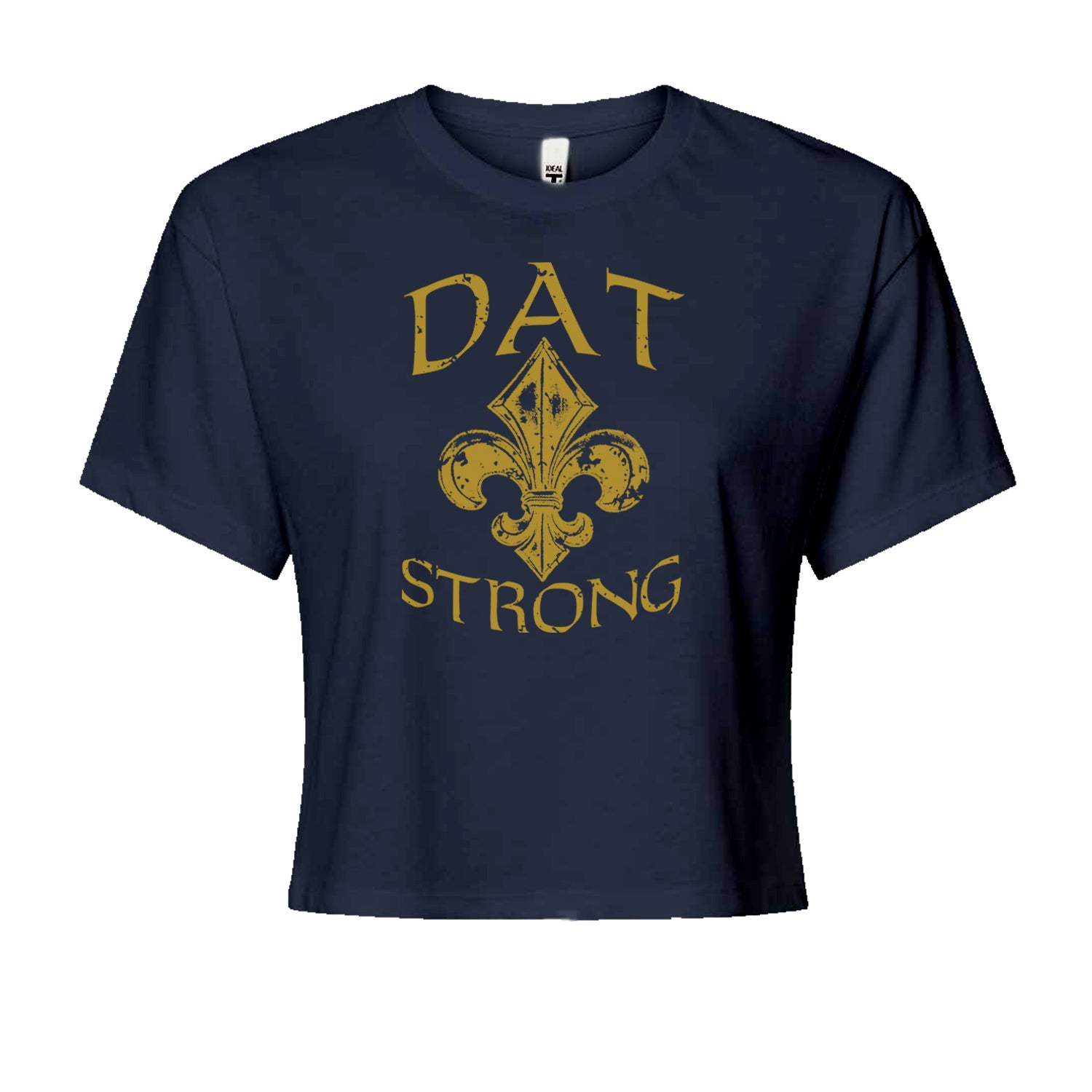 Dat Strong New Orleans   Cropped T-Shirt Navy Blue