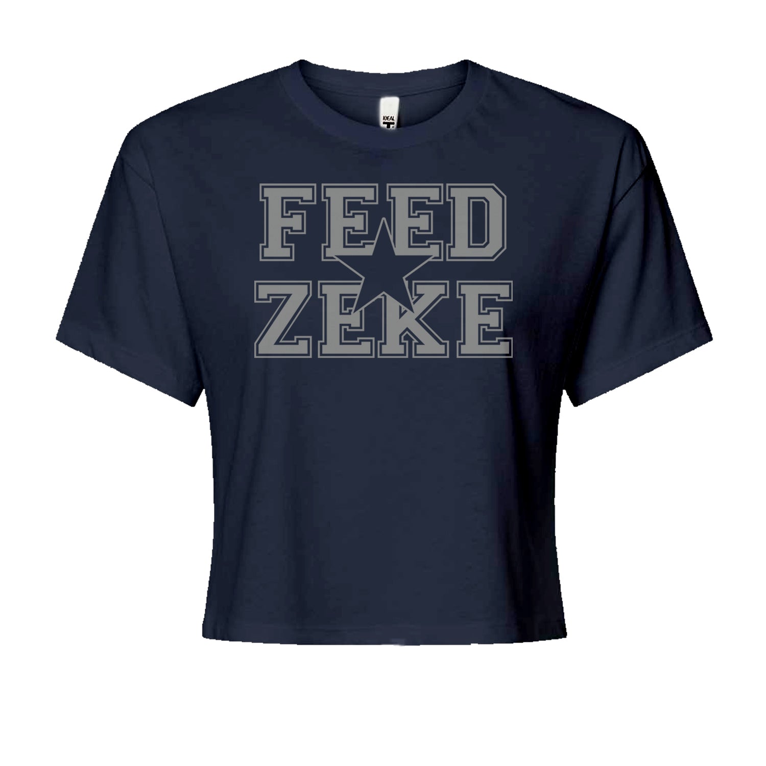 Feed Zeke FootballCropped T-Shirt Navy Blue