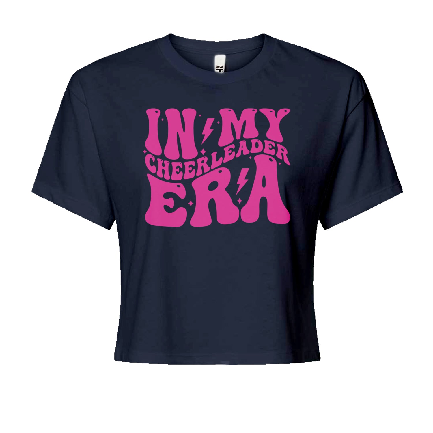 In My Cheerleader Era Cropped T-Shirt Navy Blue