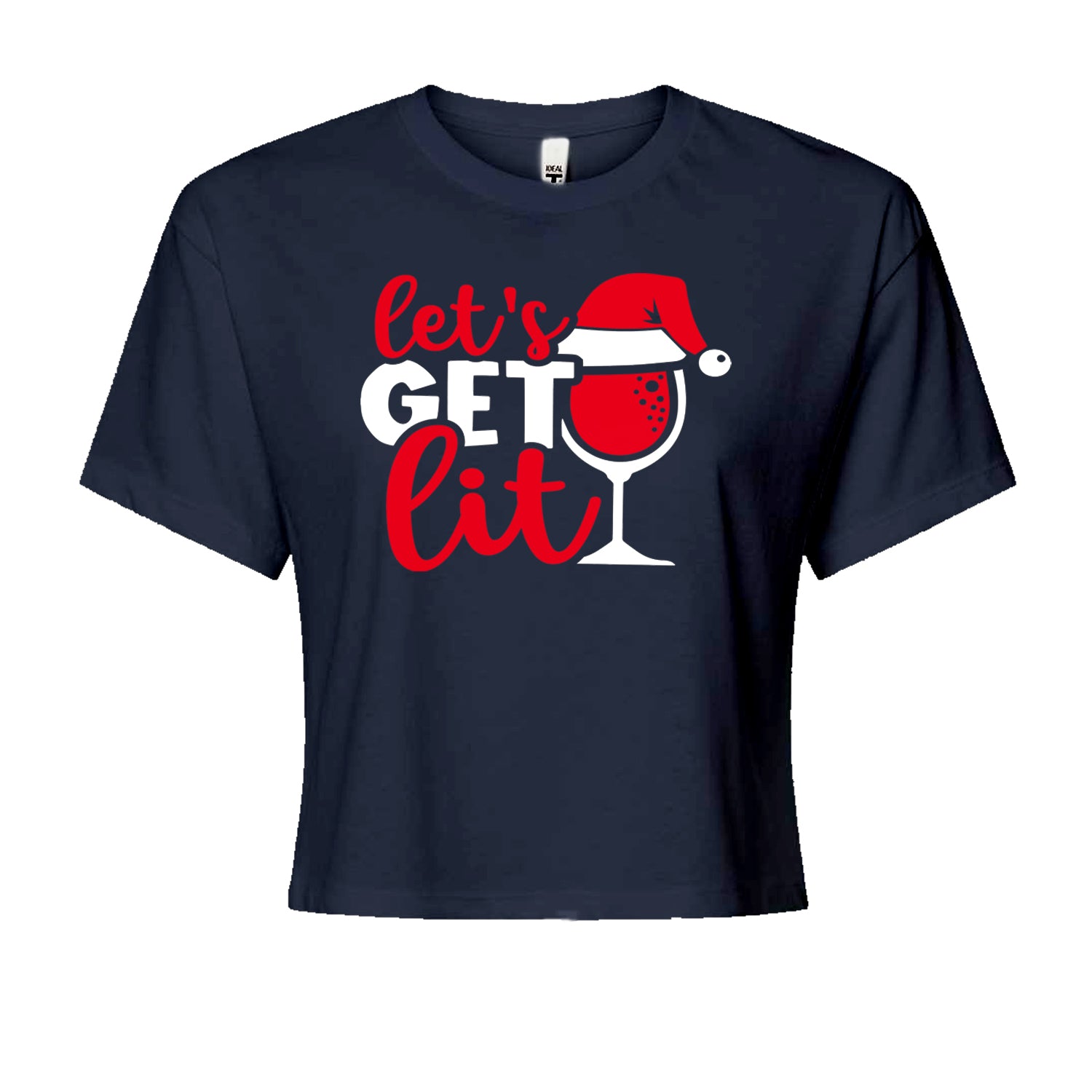 Let’s Get Lit Cropped T-Shirt Navy Blue