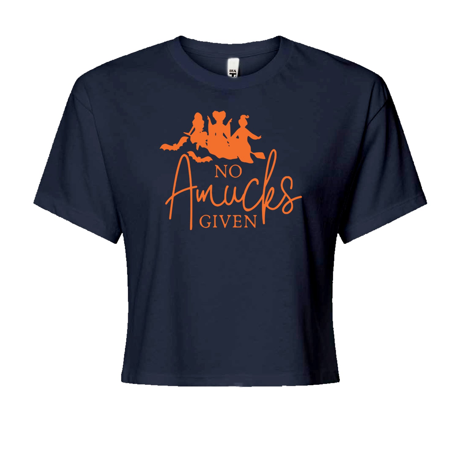 No Amucks Given Hocus Pocus Cropped T-Shirt Navy Blue