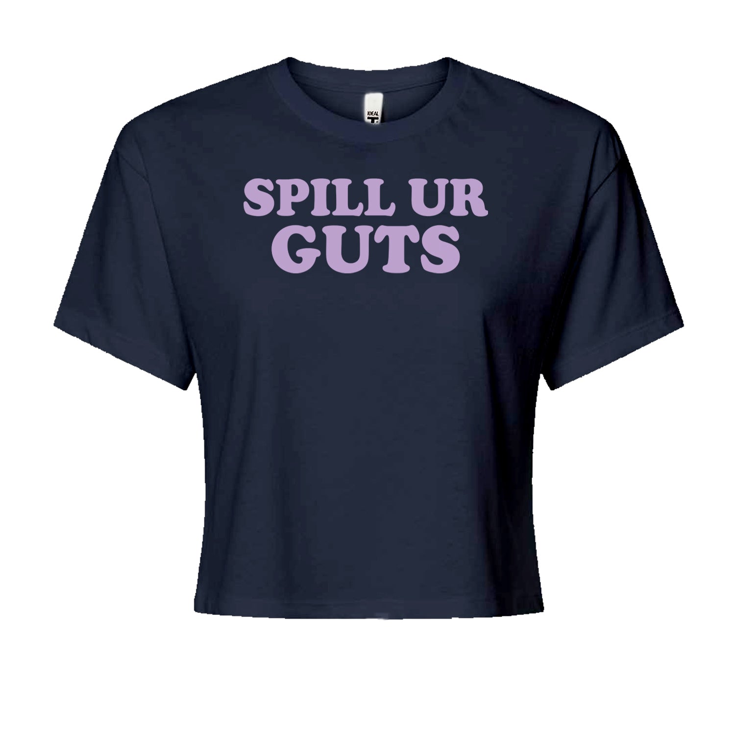 Spill Ur Guts Music Cropped T-Shirt Navy Blue