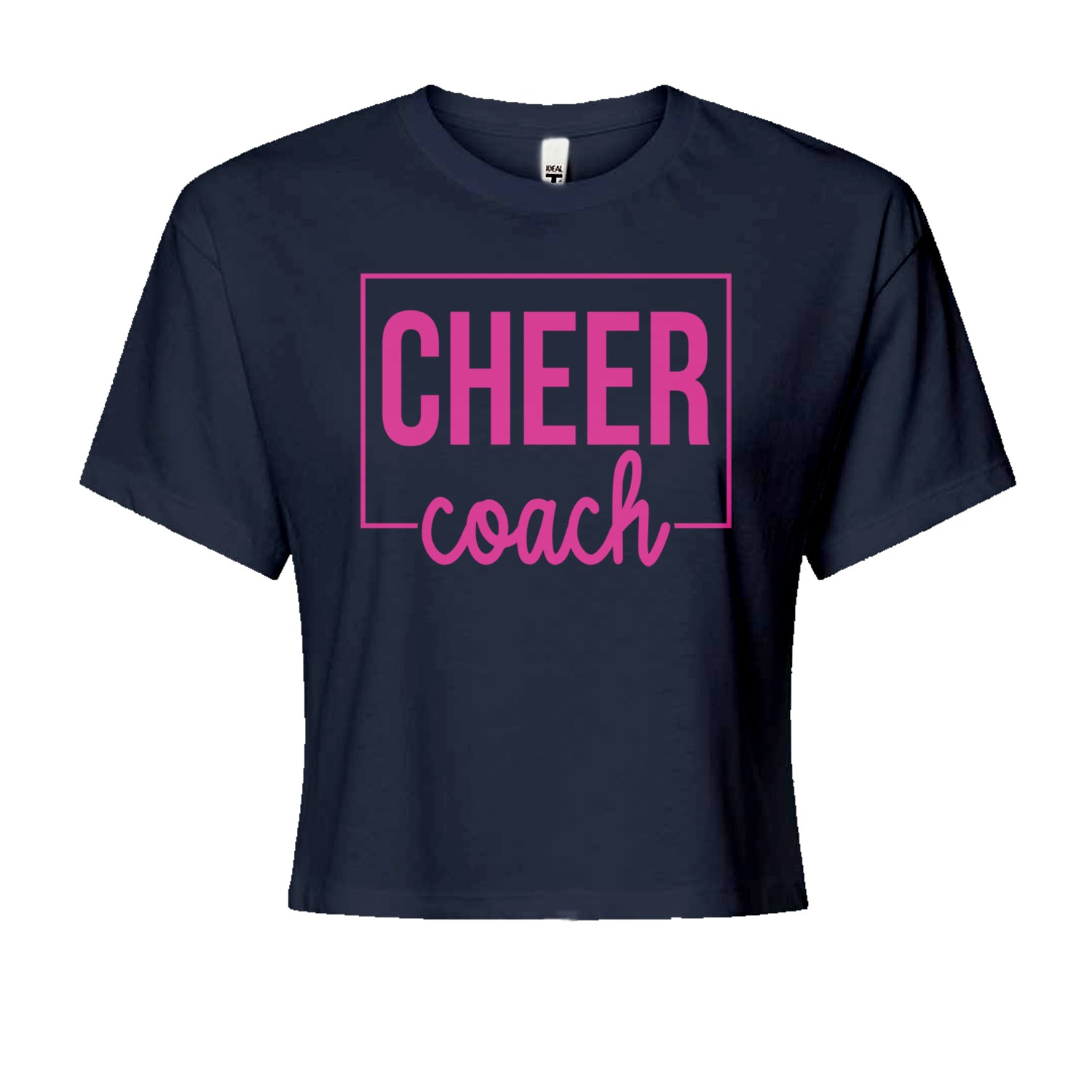 Cheer Coach Cheerleader Cropped T-Shirt Navy Blue