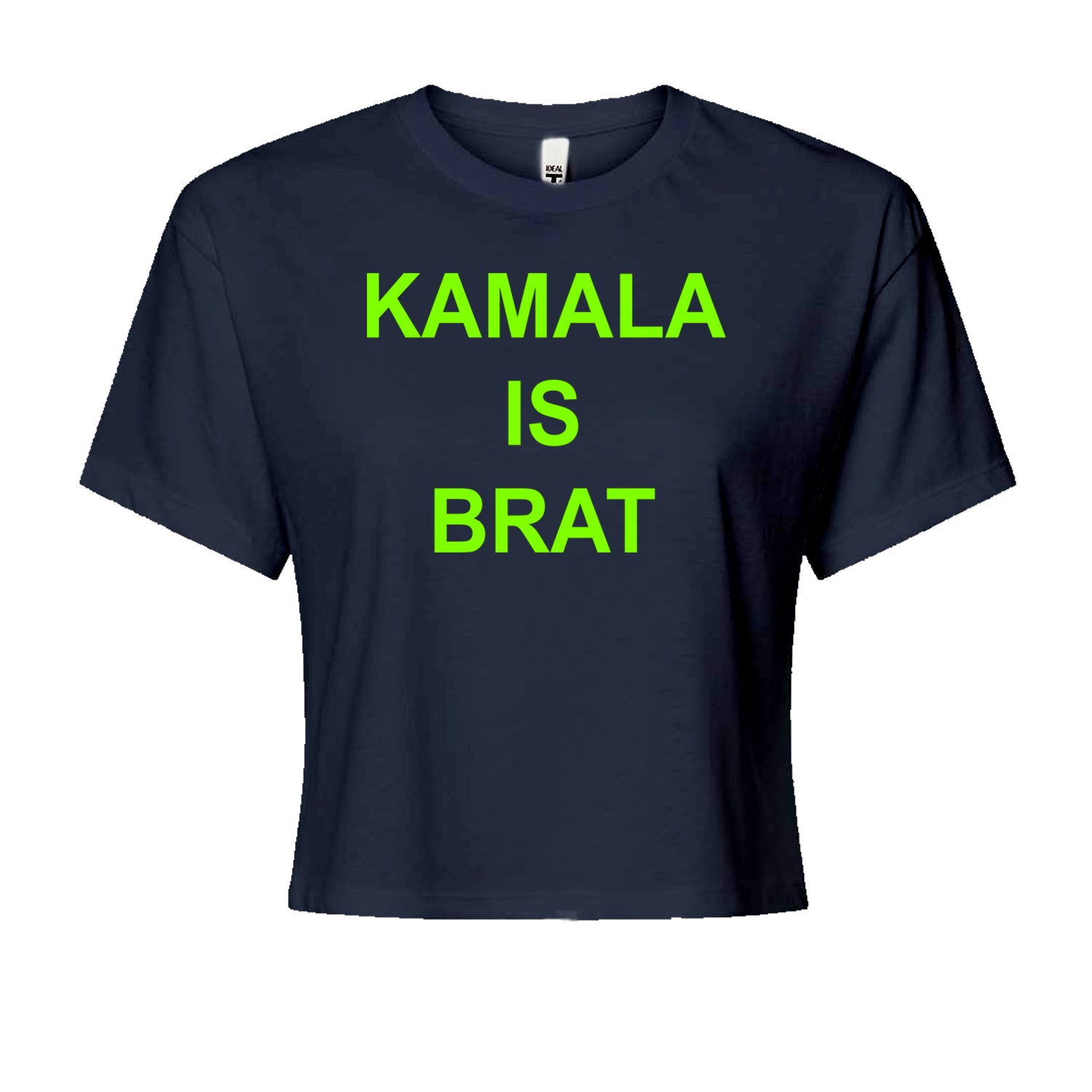 Kamala Is Brat - President Harris 2024 Cropped T-Shirt Navy Blue