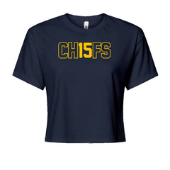 Ch15fs Chief 15 Shirt Cropped T-Shirt Navy Blue