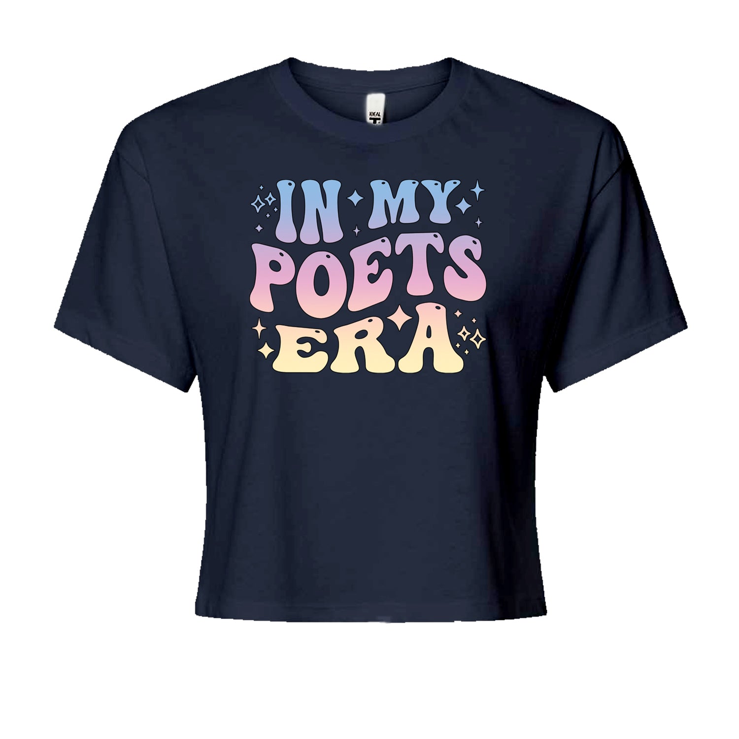 In My Poet Era Tie Dye TTPD Music Cropped T-Shirt Navy Blue