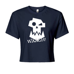 Ork Miniature Tabletop Wargaming Waagh Cropped T-Shirt Navy Blue
