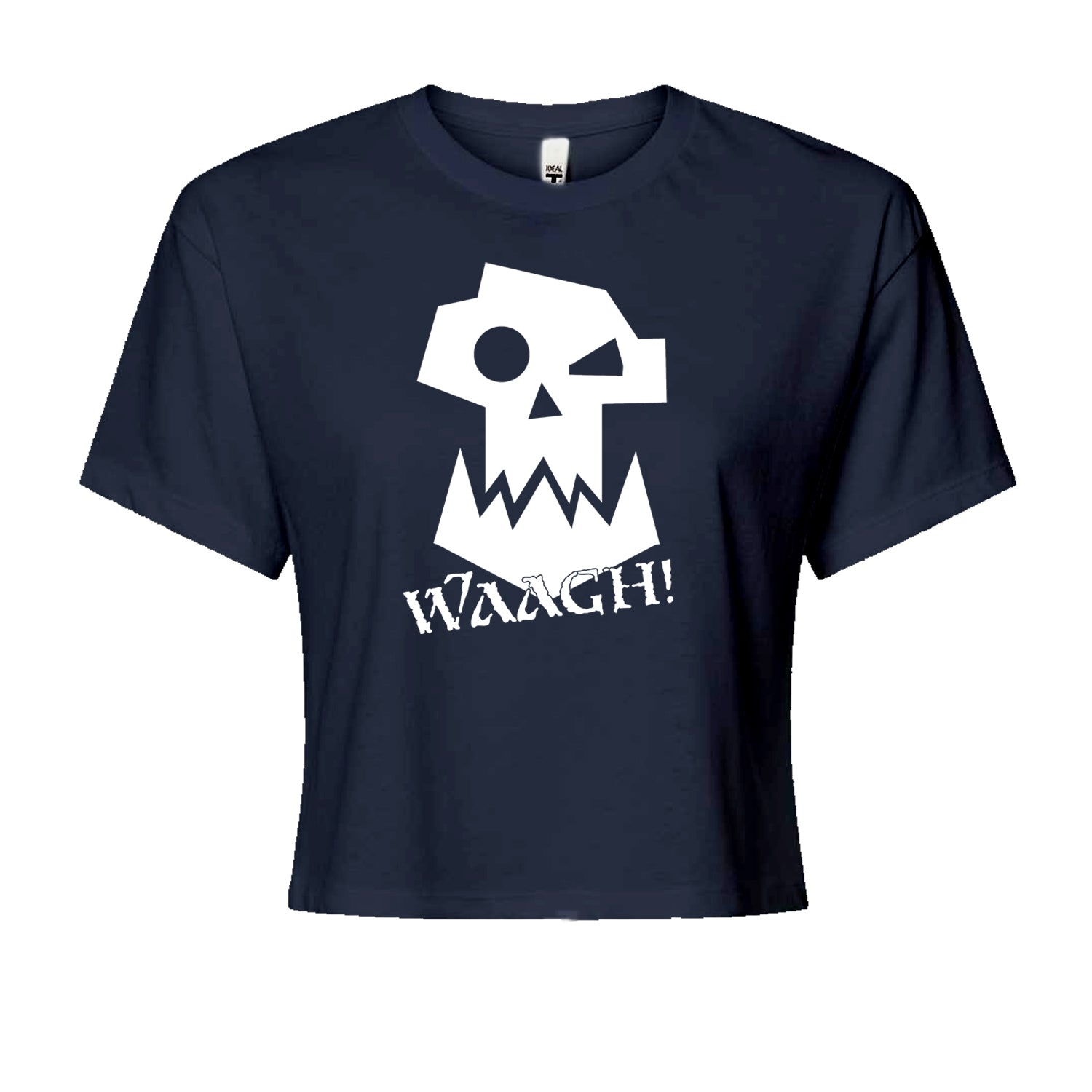 Ork Miniature Tabletop Wargaming Waagh Cropped T-Shirt Navy Blue