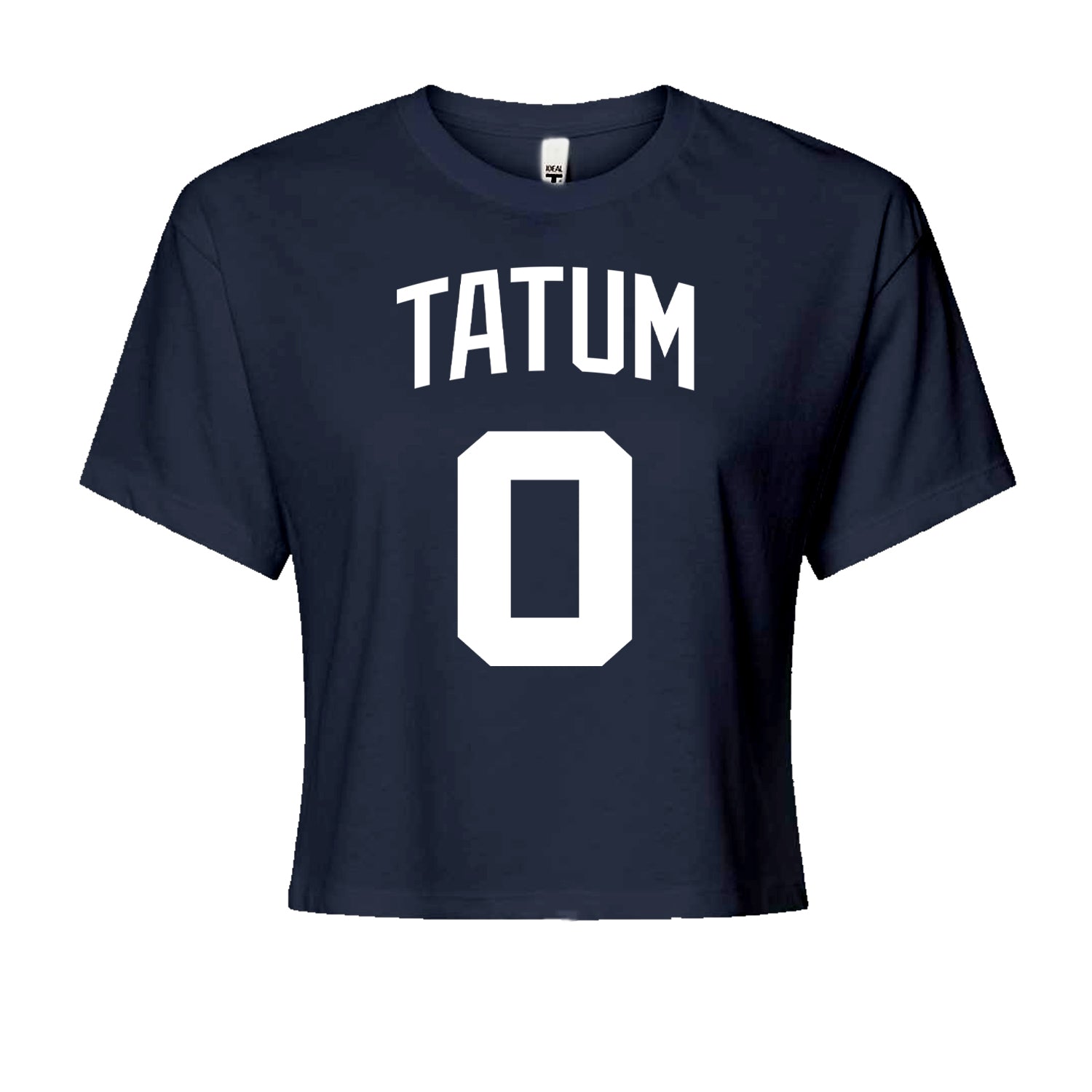 Tatum #0 Boston Basketball Cropped T-Shirt Navy Blue