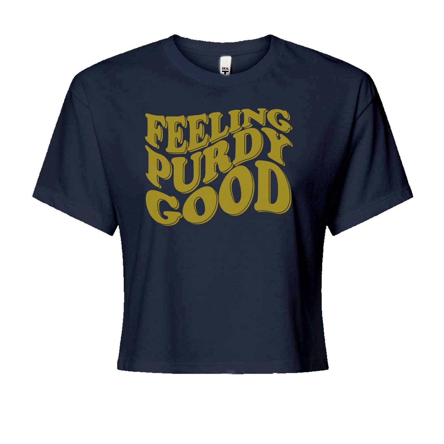 Feeling Purdy Good San Francisco Cropped T-Shirt Navy Blue