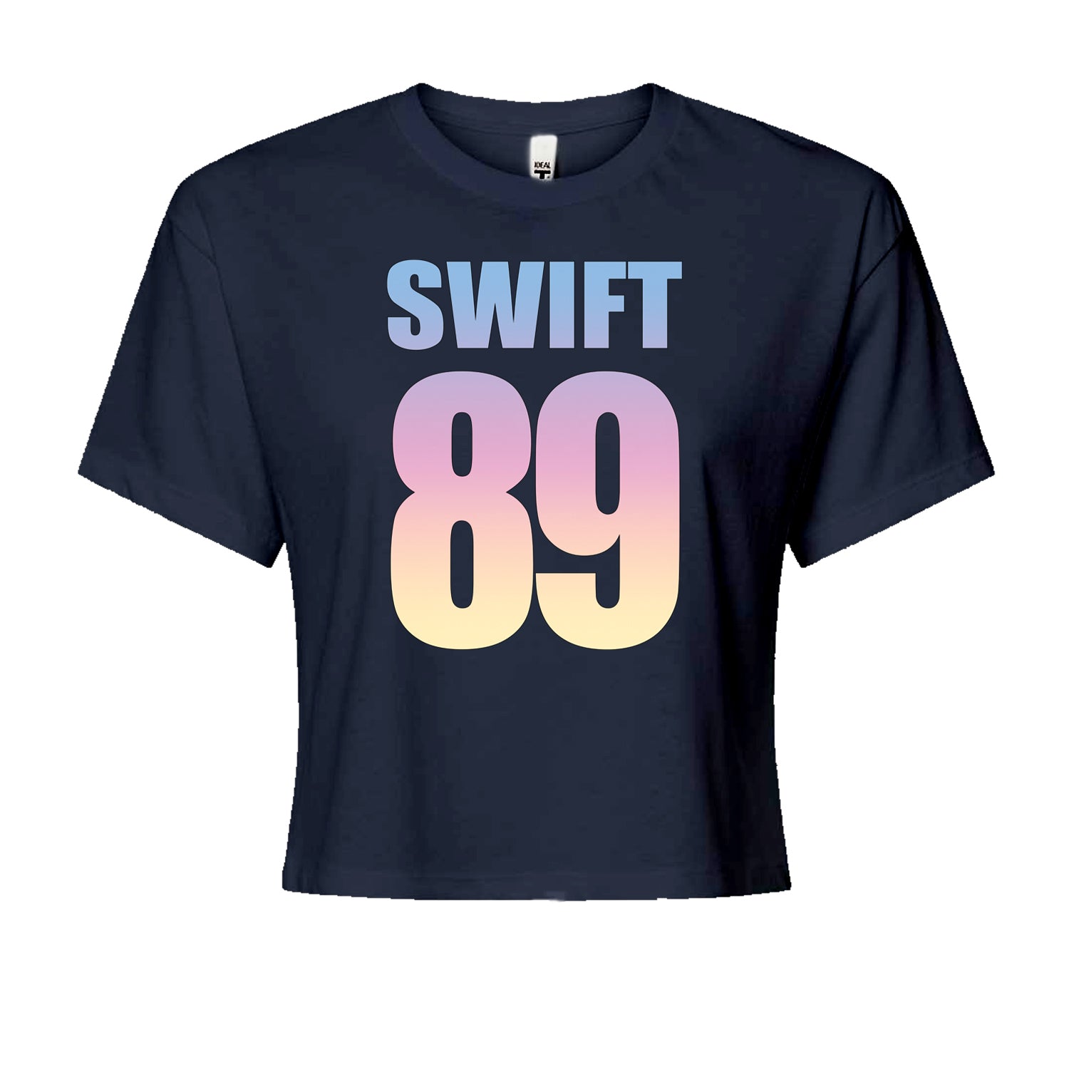 Lover Era Swift 89 Birth Year Music Fan TTPD Cropped T-Shirt Navy Blue