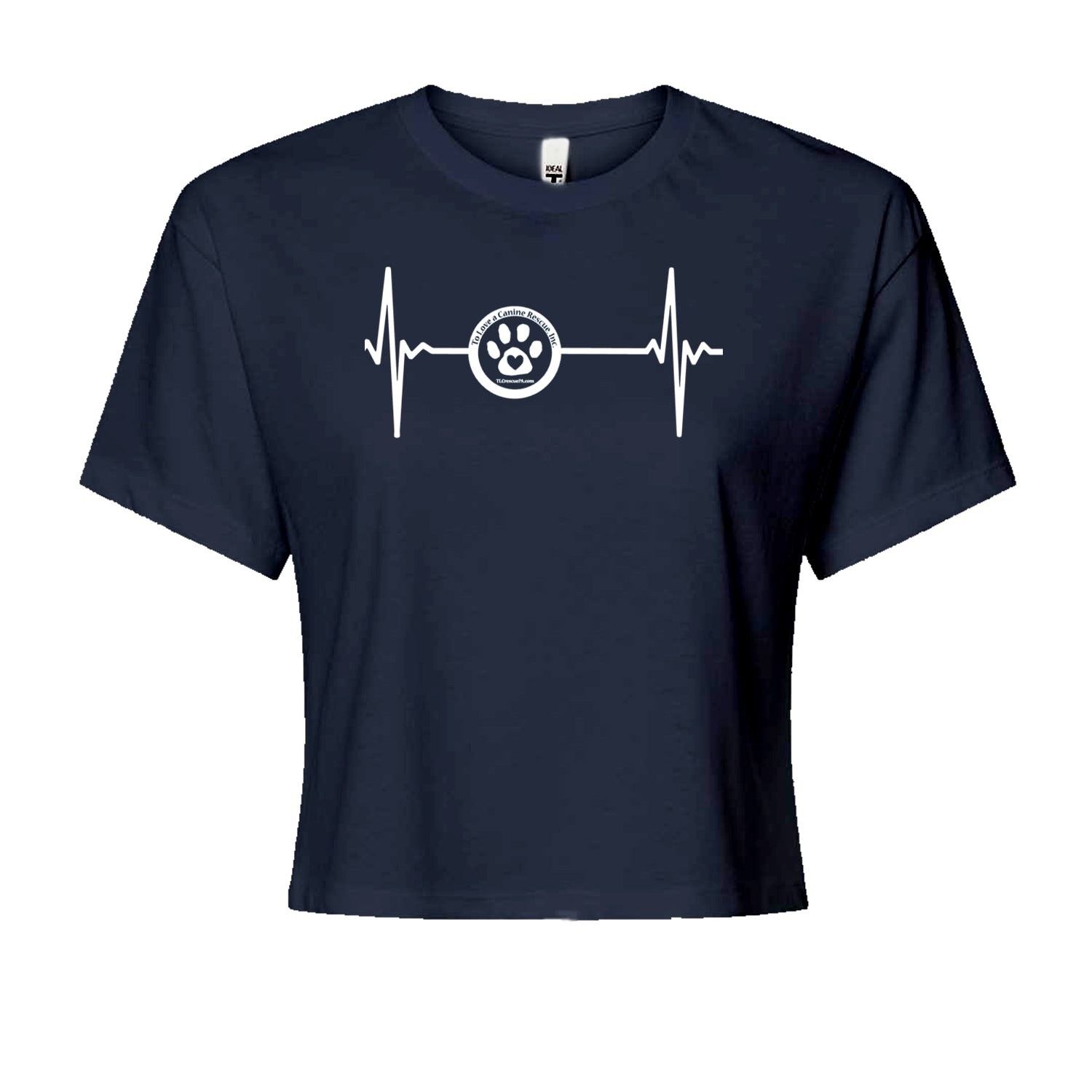 TLC Rescue Heartbeat Cropped T-Shirt Navy Blue