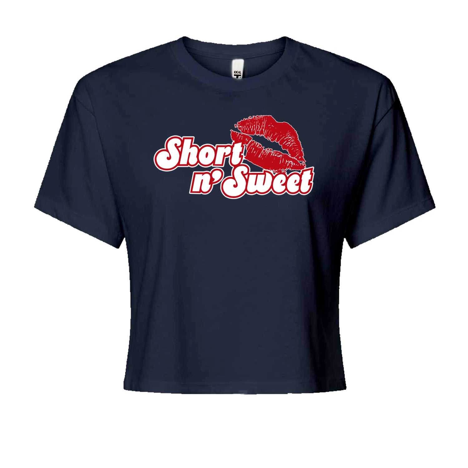 Short N' Sweet Red LipsCropped T-Shirt Navy Blue