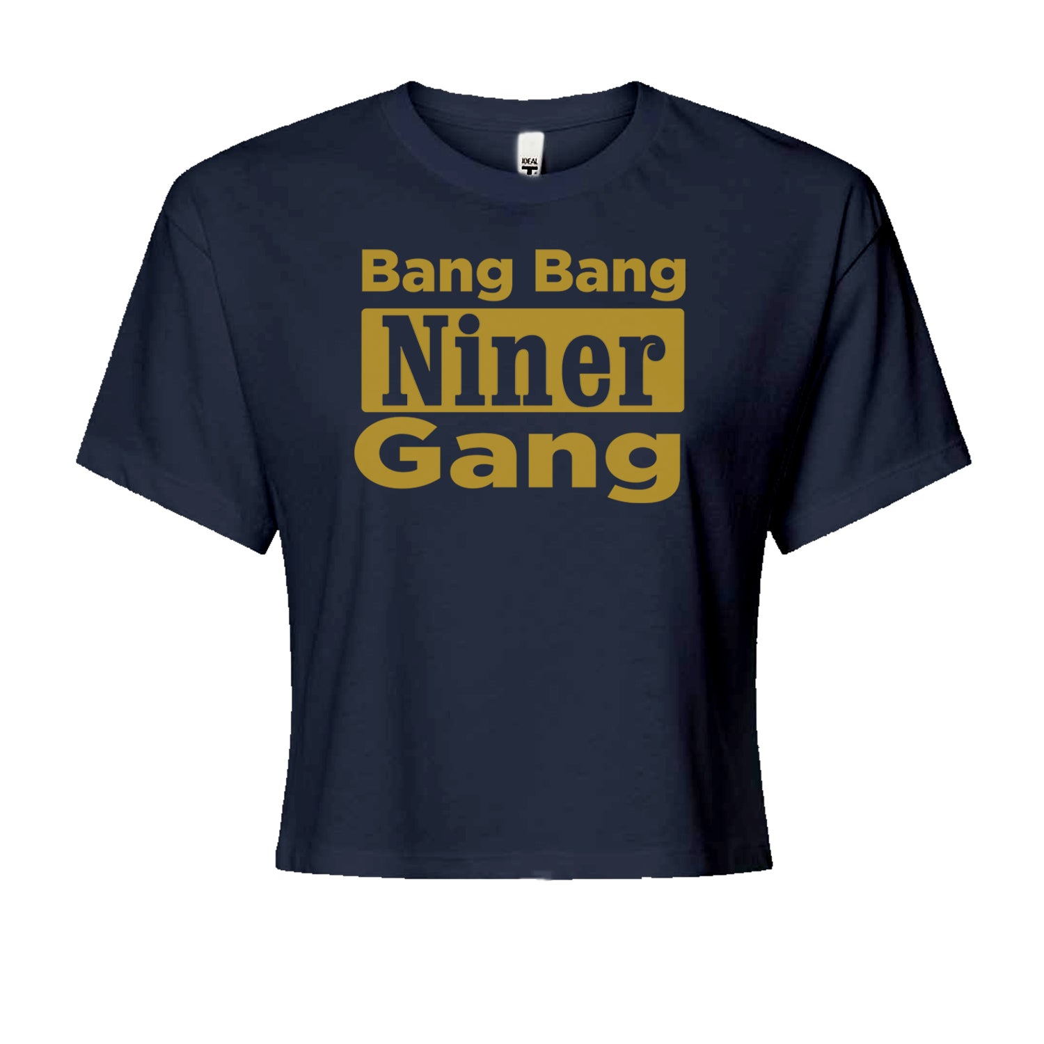 Bang Bang Niner Gang San Francisco Cropped T-Shirt Navy Blue