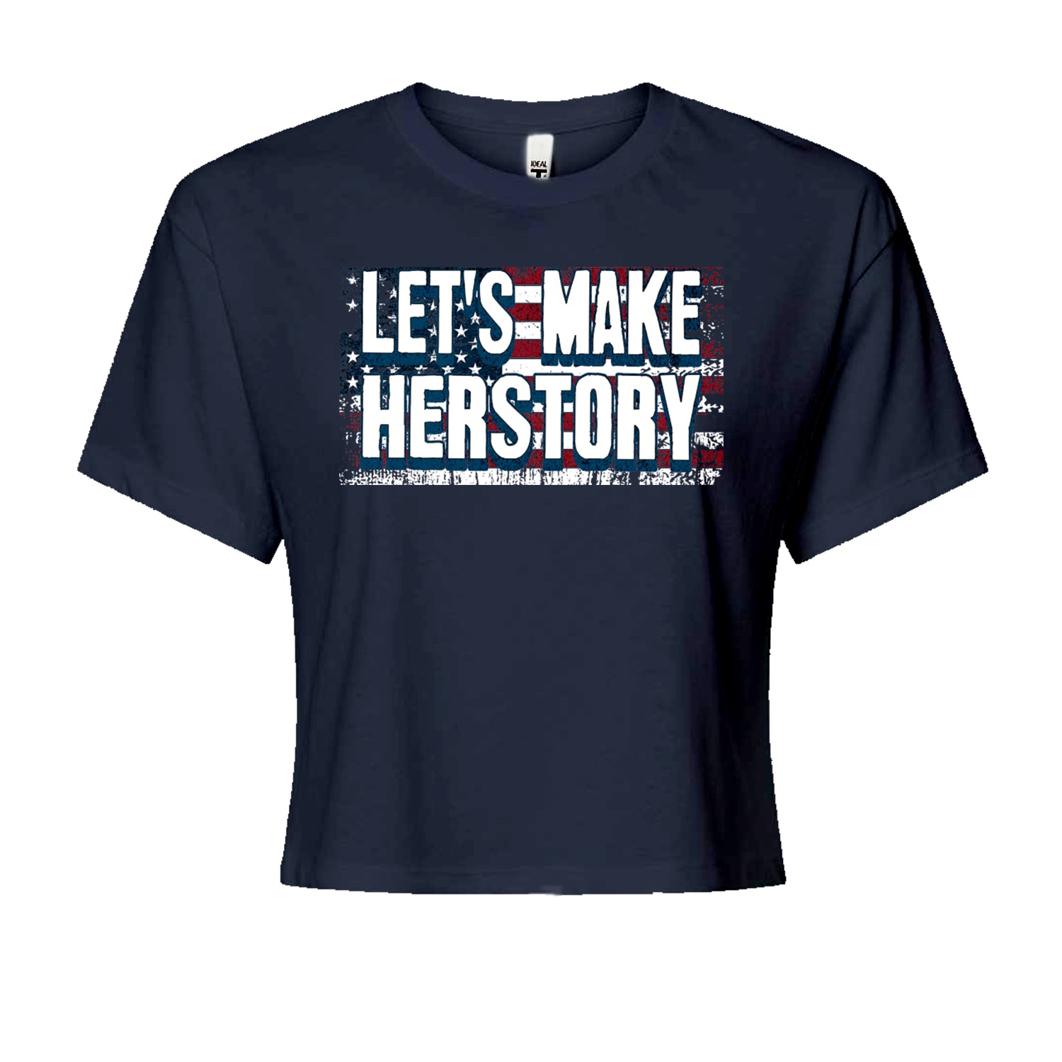 Lets Make Herstory - Support Kamala Harris For President 2024 Cropped T-Shirt Navy Blue