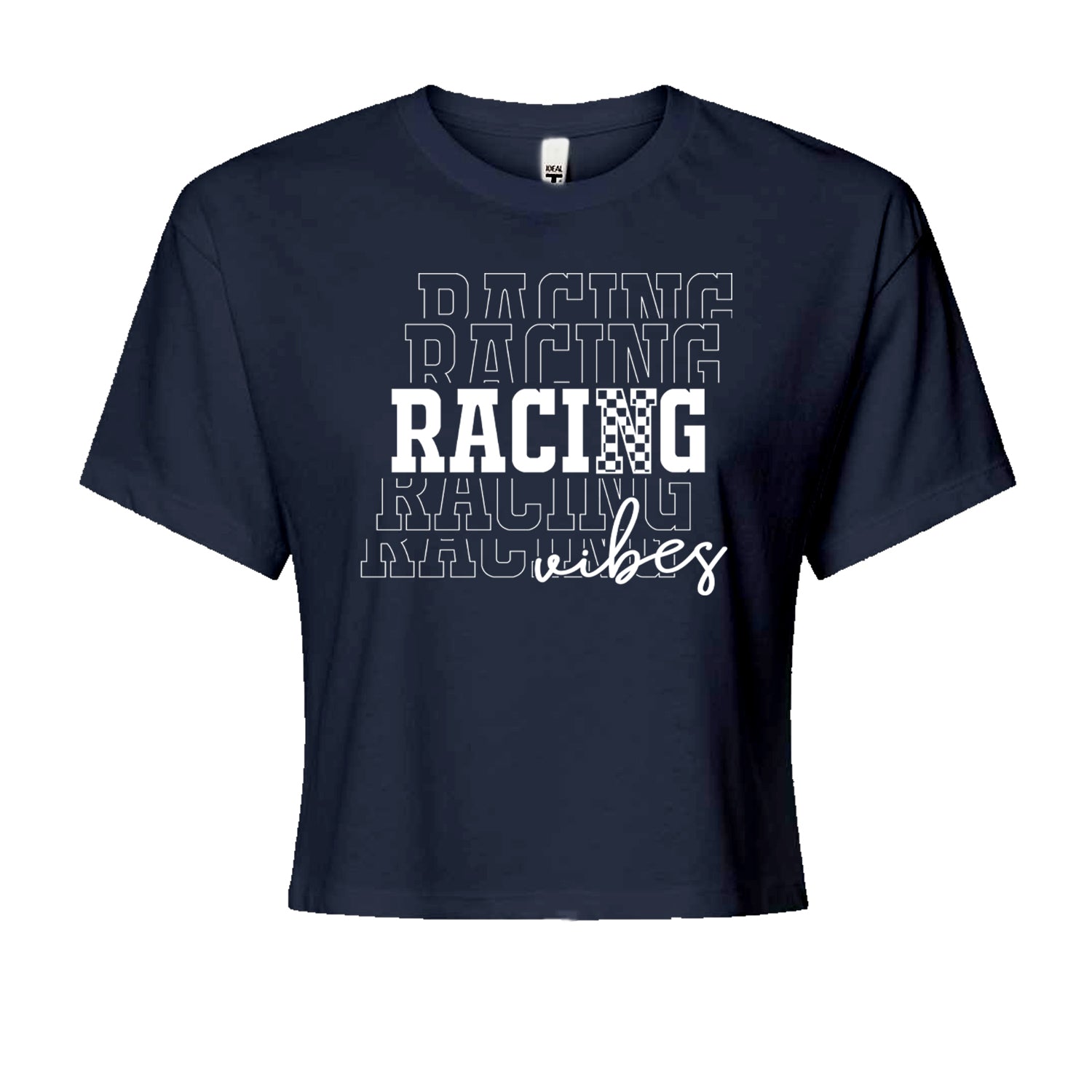 Racing Vibes Cropped T-Shirt Navy Blue