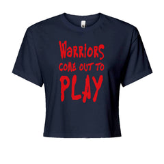 Warriors Come Out To Play  Cropped T-Shirt Navy Blue