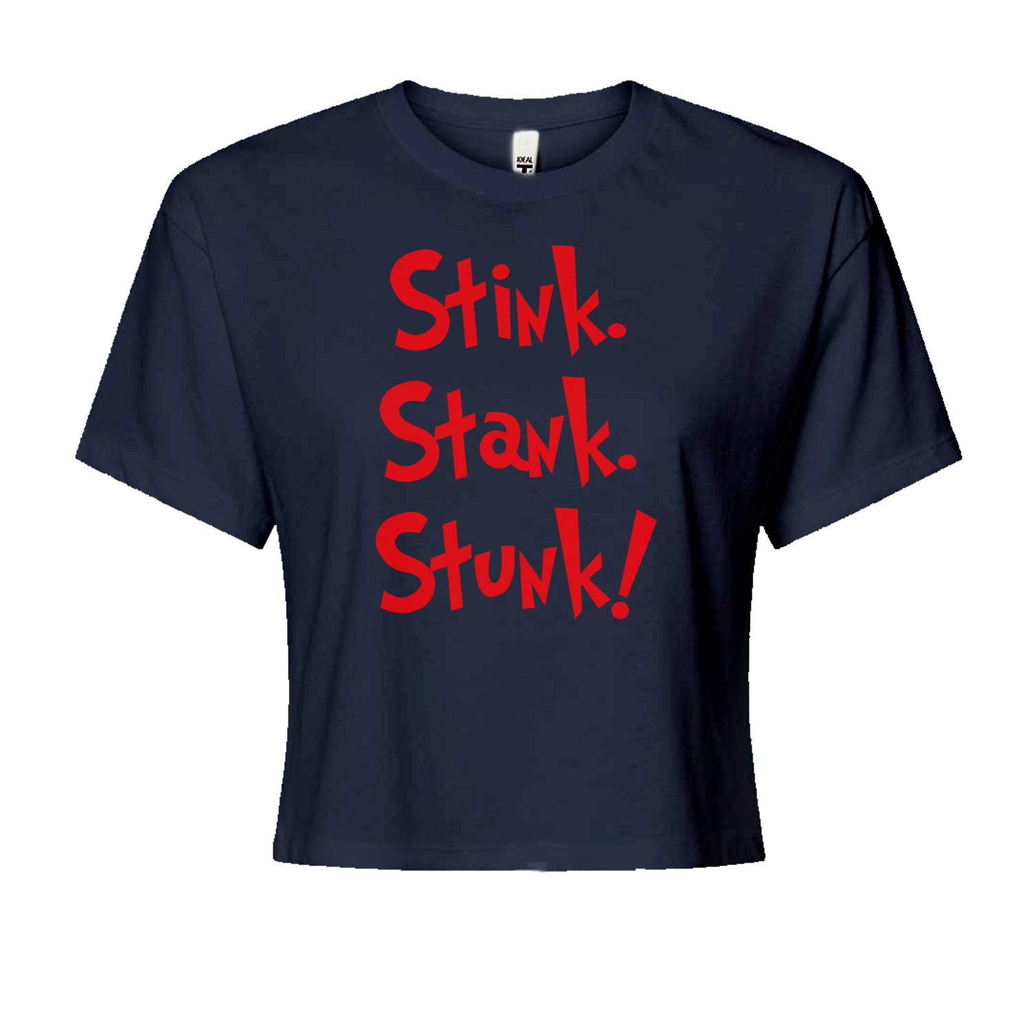 Stink Stank Stunk Gr-nchCropped T-Shirt Navy Blue