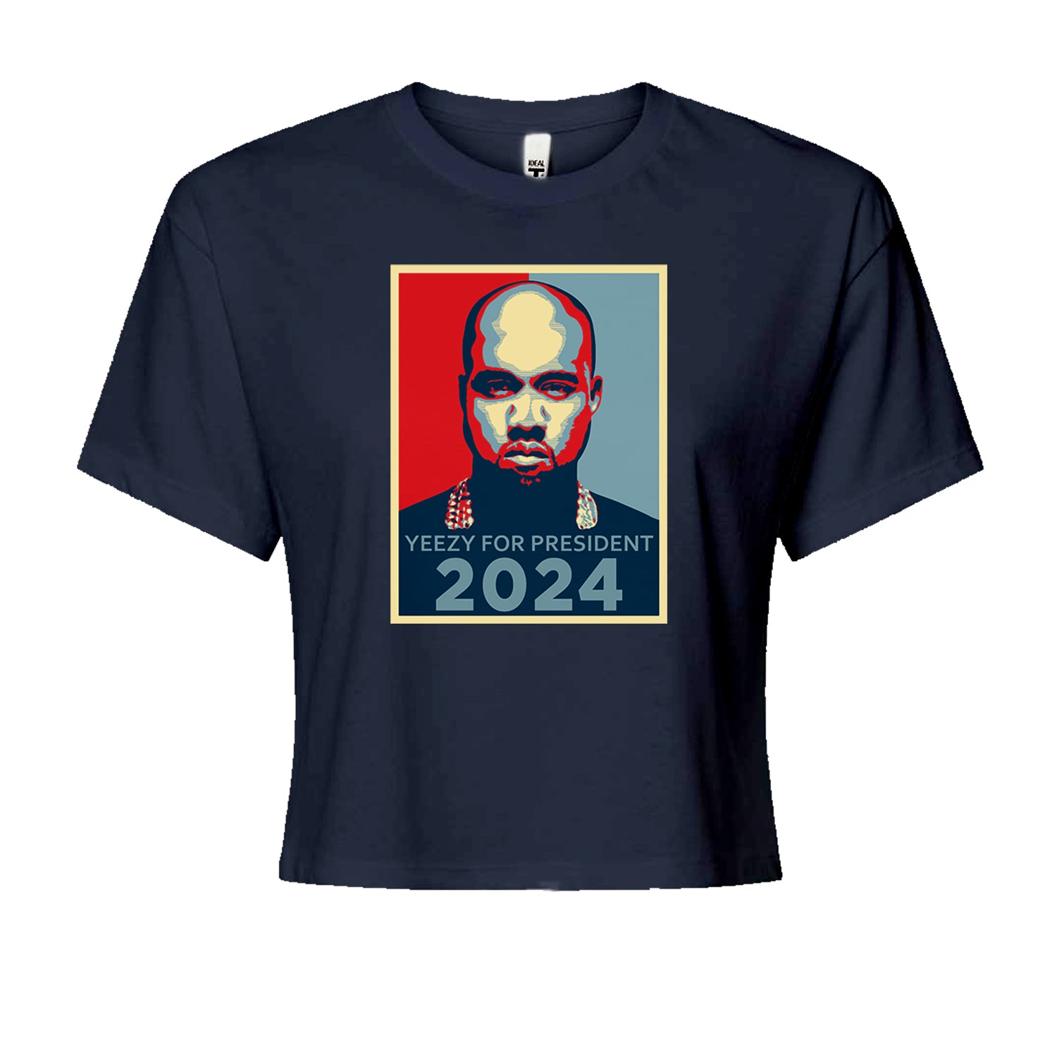 Yeezus For President Vote for Ye Cropped T-Shirt Navy Blue