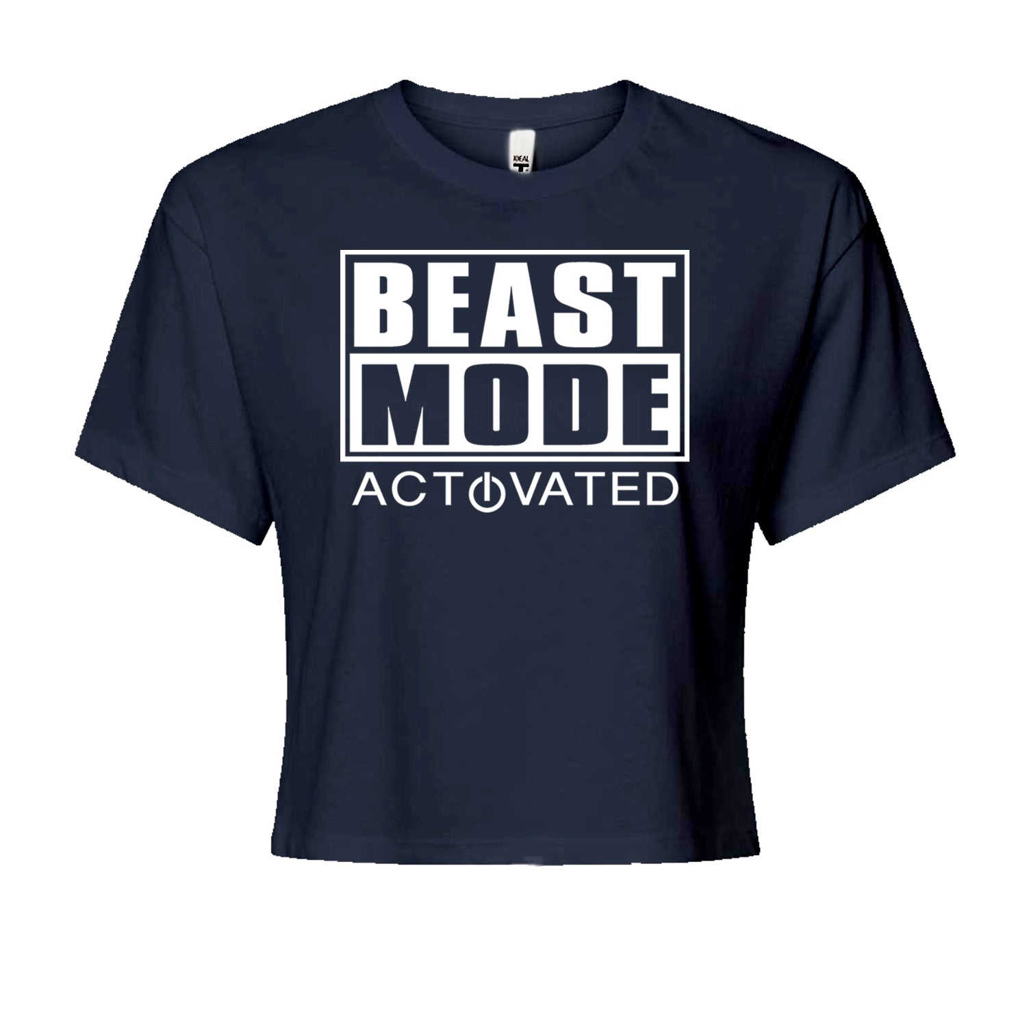 Activated Beast Mode Workout Gym Clothing Cropped T-Shirt Navy Blue