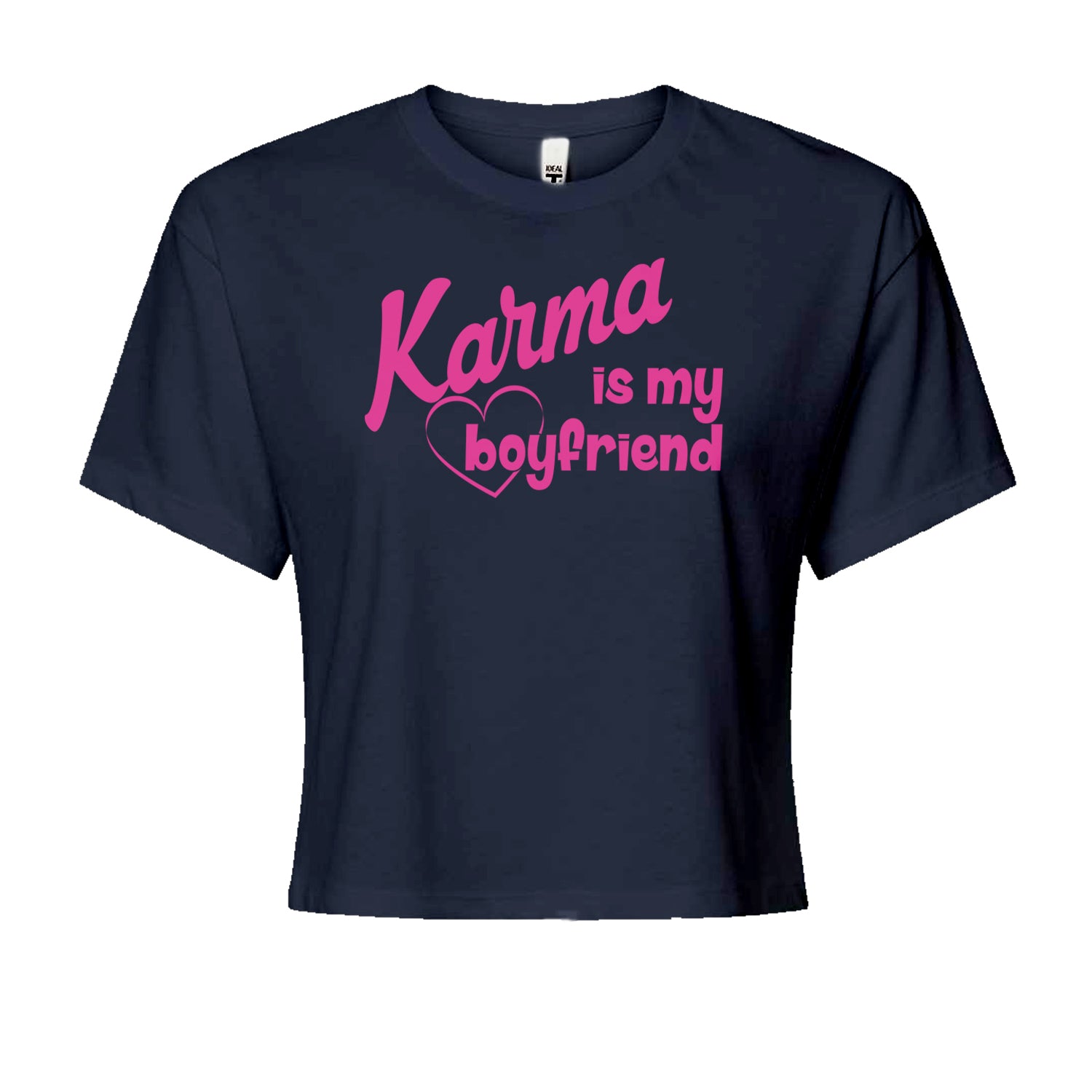 Karma Is My Boyfriend Midnight Eras  Cropped T-Shirt Navy Blue