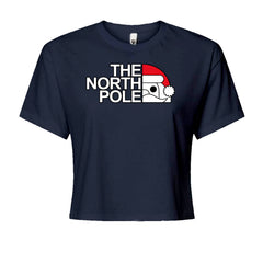 The North Pole Santa FaceCropped T-Shirt Navy Blue