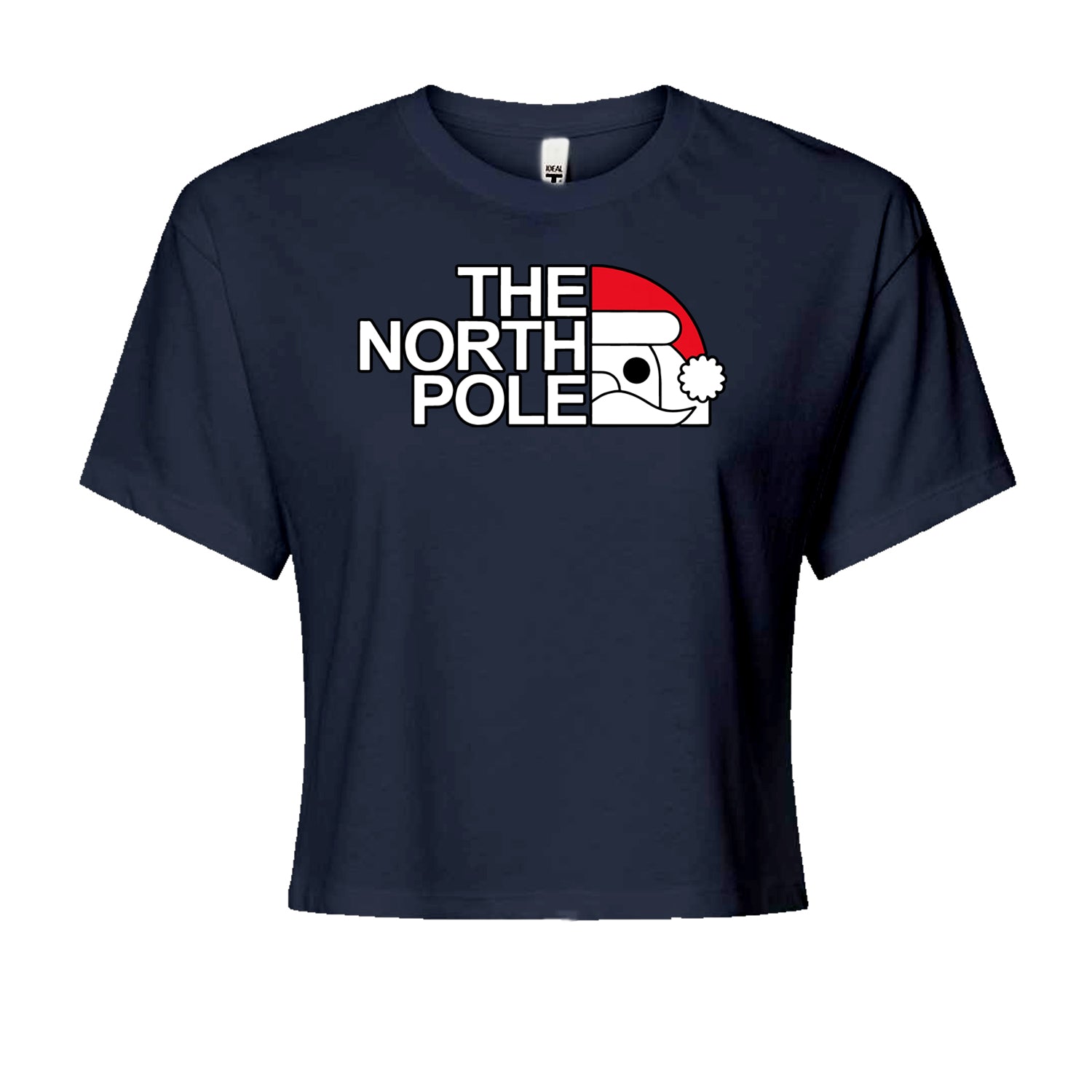 The North Pole Santa FaceCropped T-Shirt Navy Blue