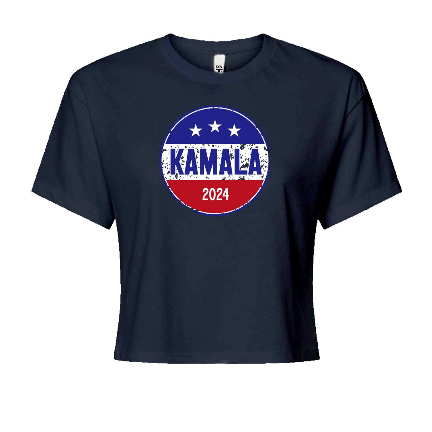 Kamala Badge 2024 - Kamala Harris For President 2024 Cropped T-Shirt Navy Blue