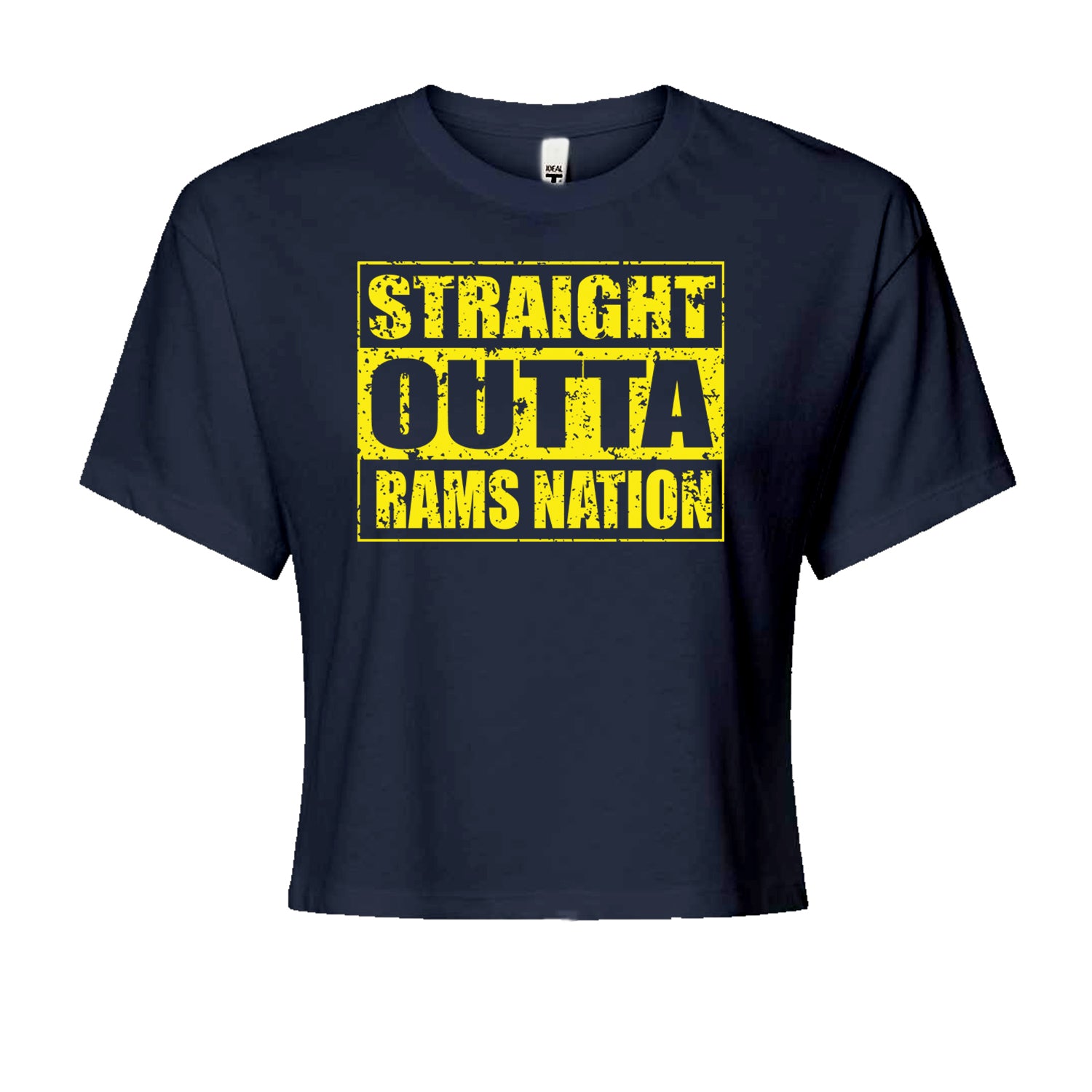 Straight Outta Rams Nation   Cropped T-Shirt Navy Blue