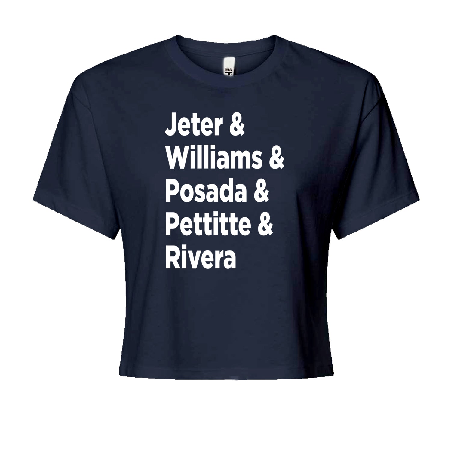 Jeter & Williams & Posada & Pettitte & Rivera Cropped T-Shirt Navy Blue