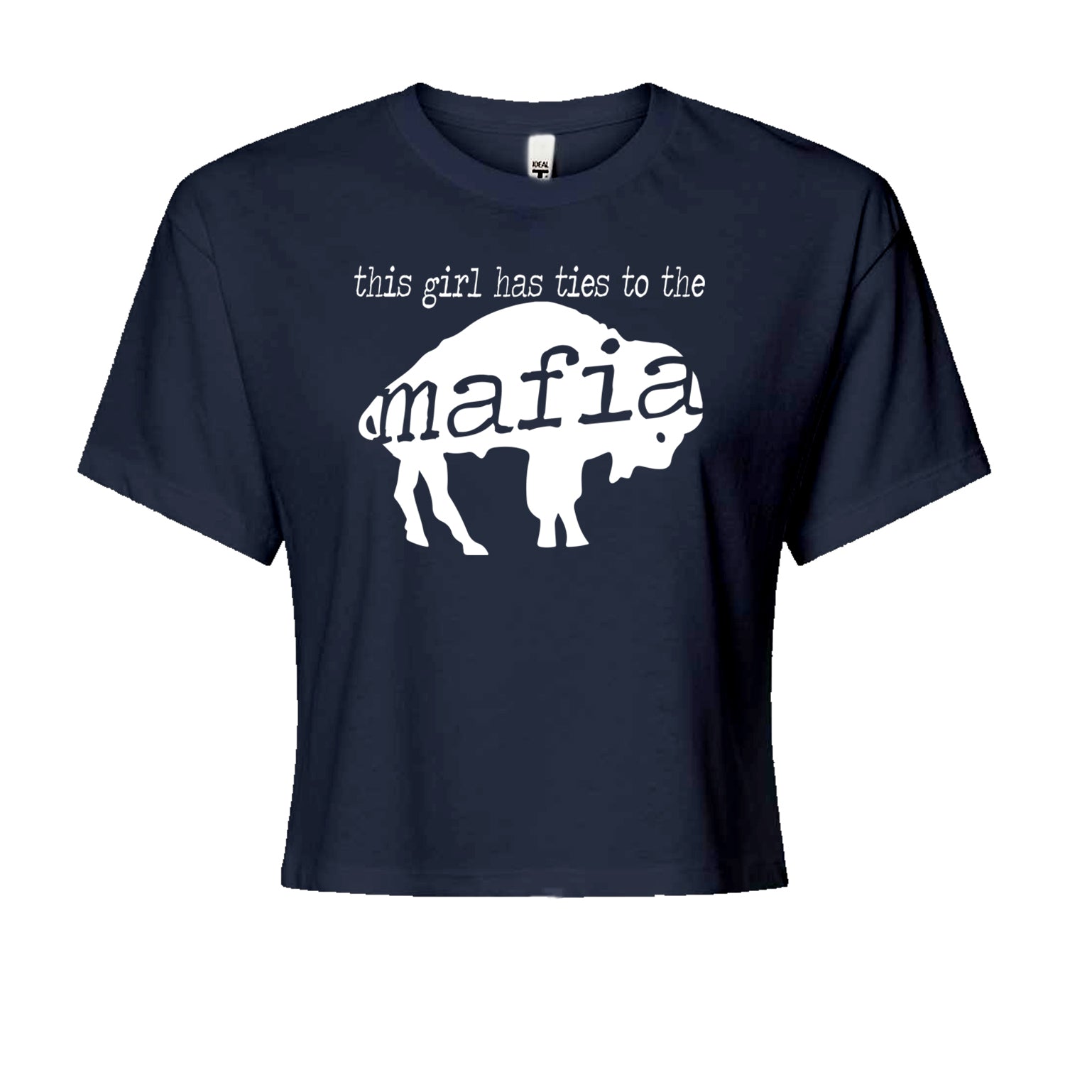 This Girl Has Ties To The Bills Mafia Cropped T-Shirt Navy Blue