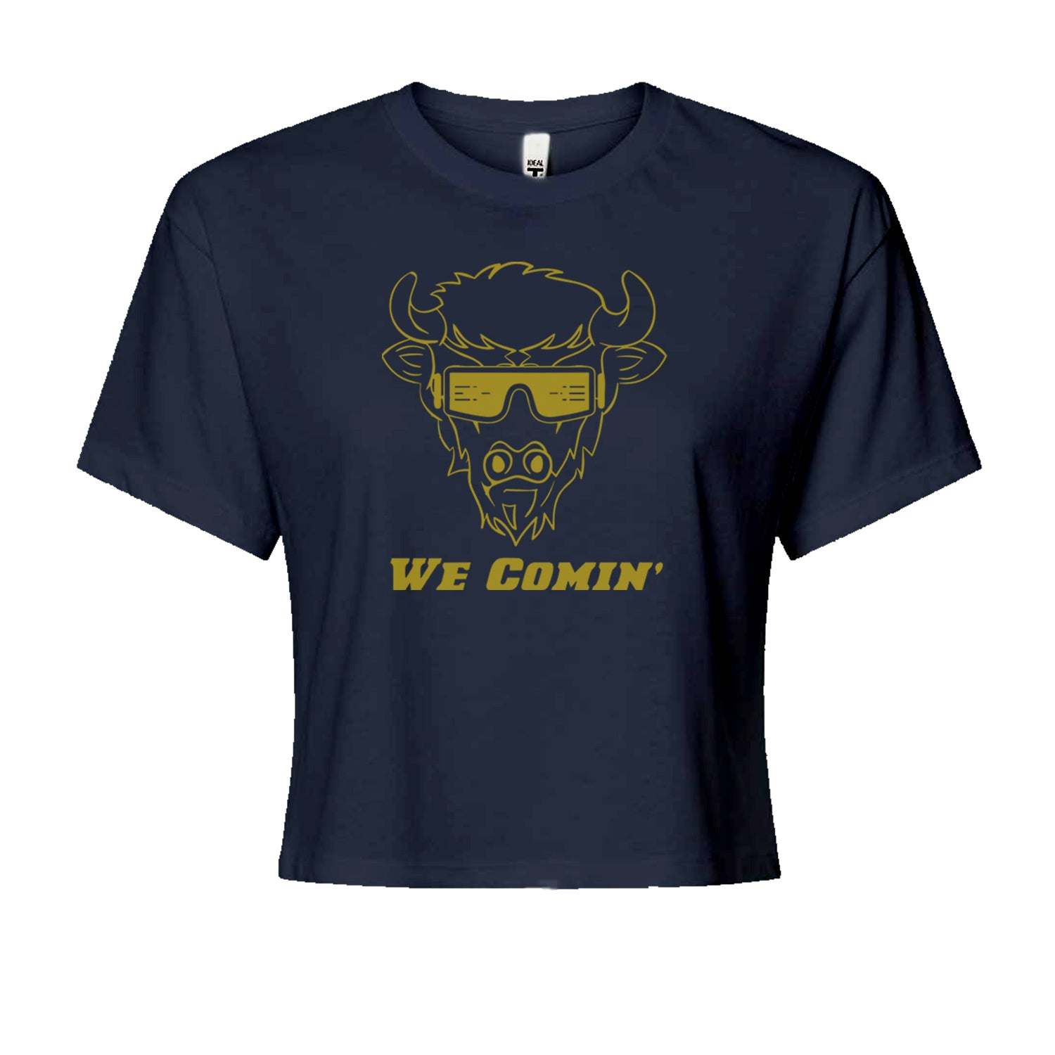 We Coming Coach Prime Colorado Cropped T-Shirt Navy Blue