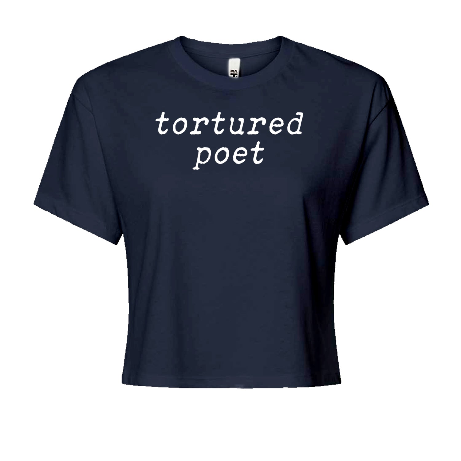 Tortured Poet Chairman Cropped T-Shirt Navy Blue