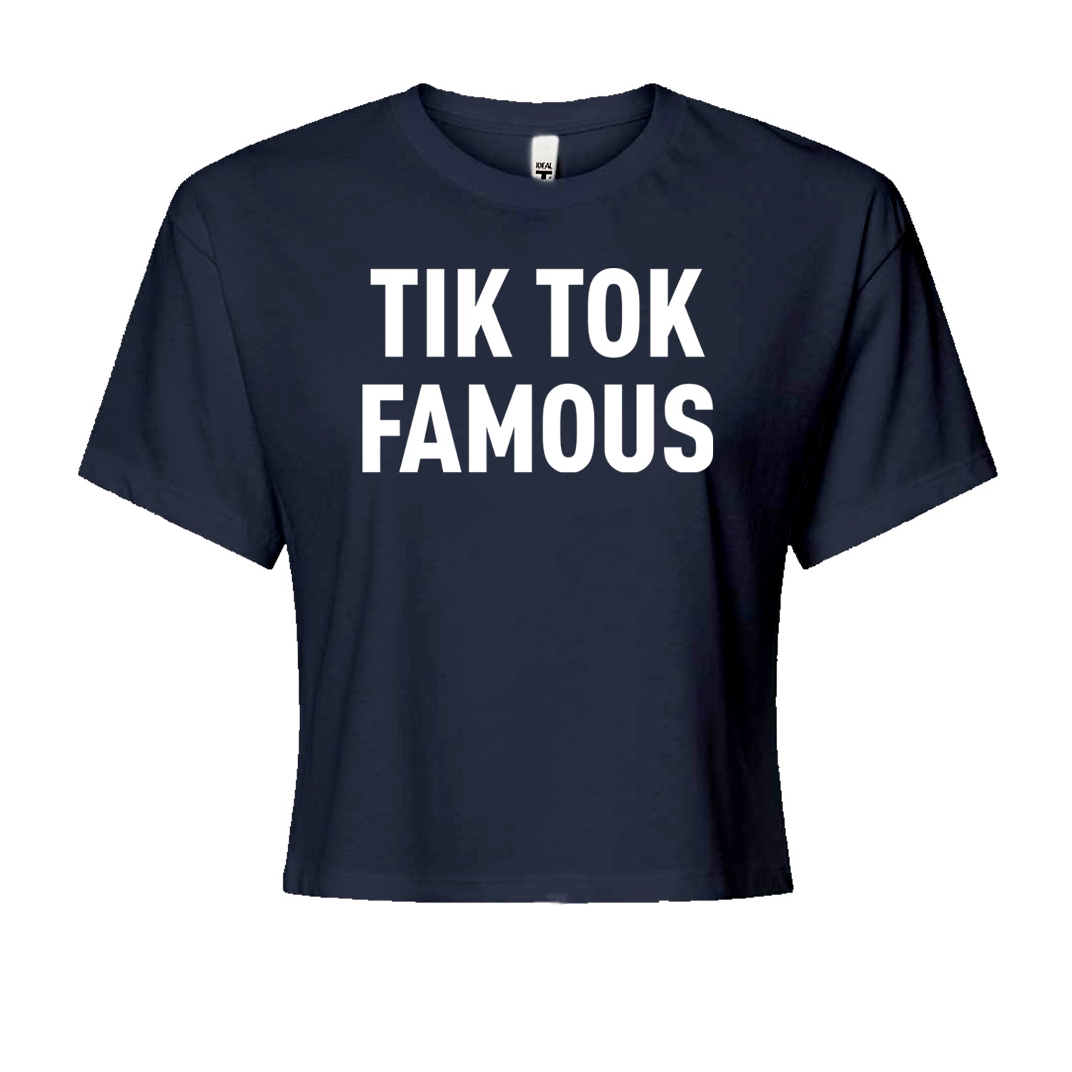 TikTok Famous Influencer Promoter Cropped T-Shirt Navy Blue