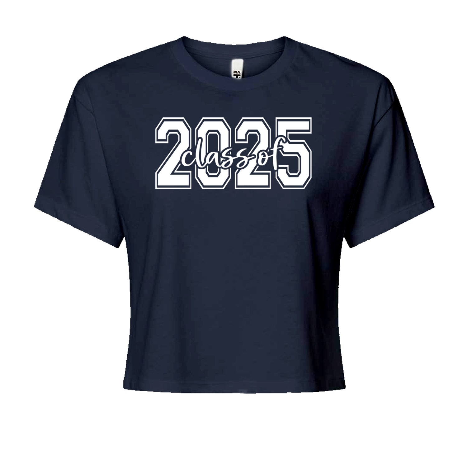 Class Of 2025 Graduation Cropped T-Shirt Navy Blue