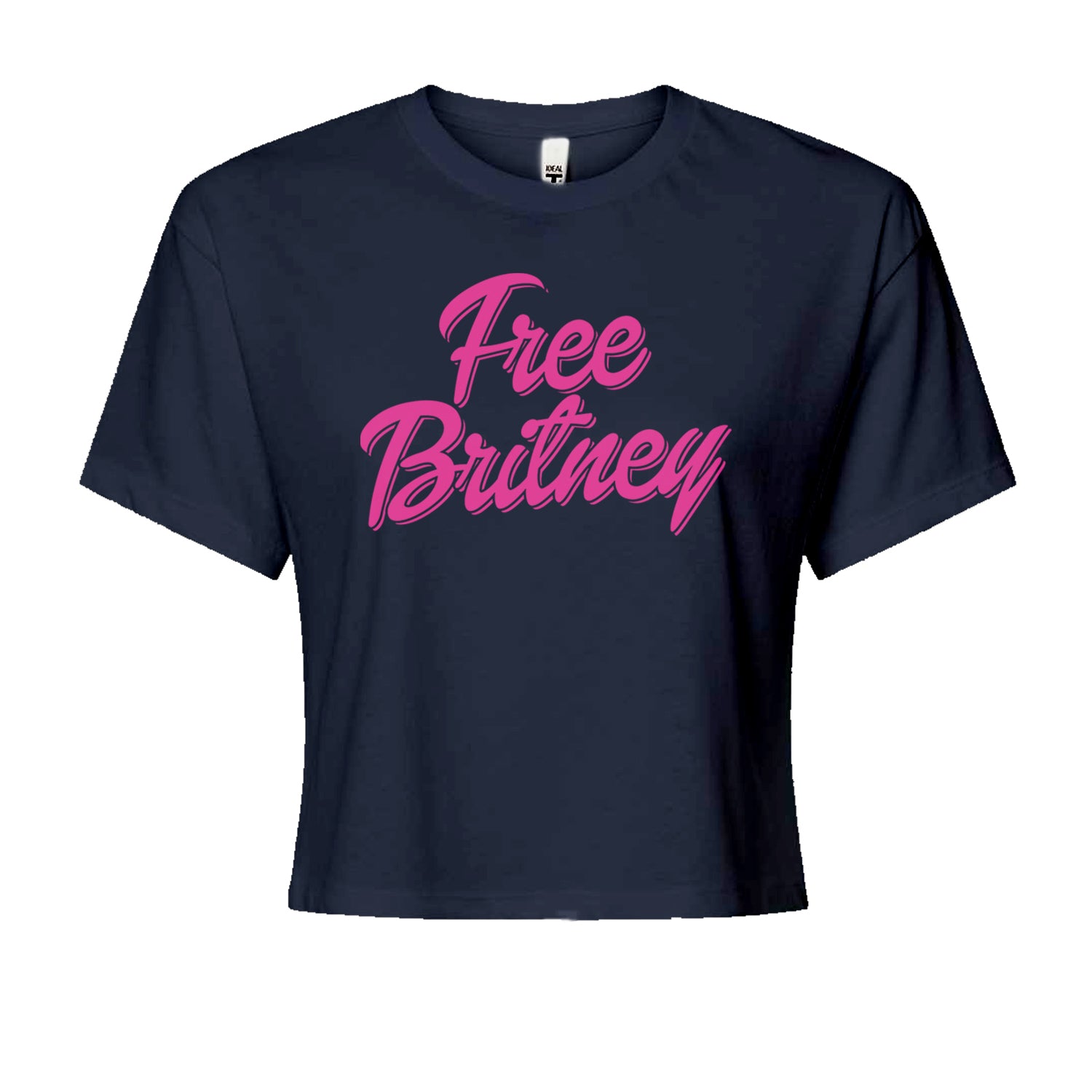 Pink Free Britney Cropped T-Shirt Navy Blue