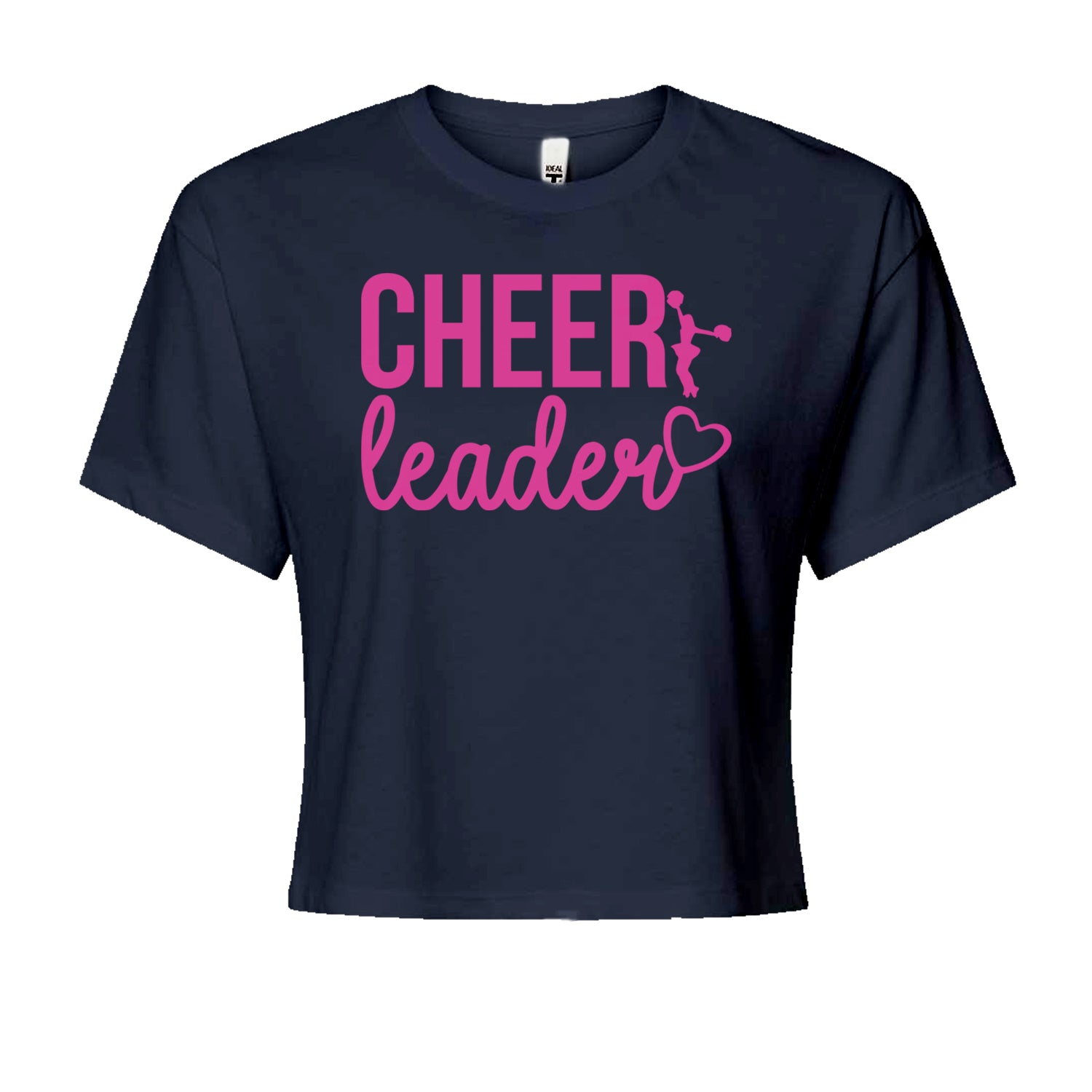 Cheerleader Heart Love Cropped T-Shirt Navy Blue