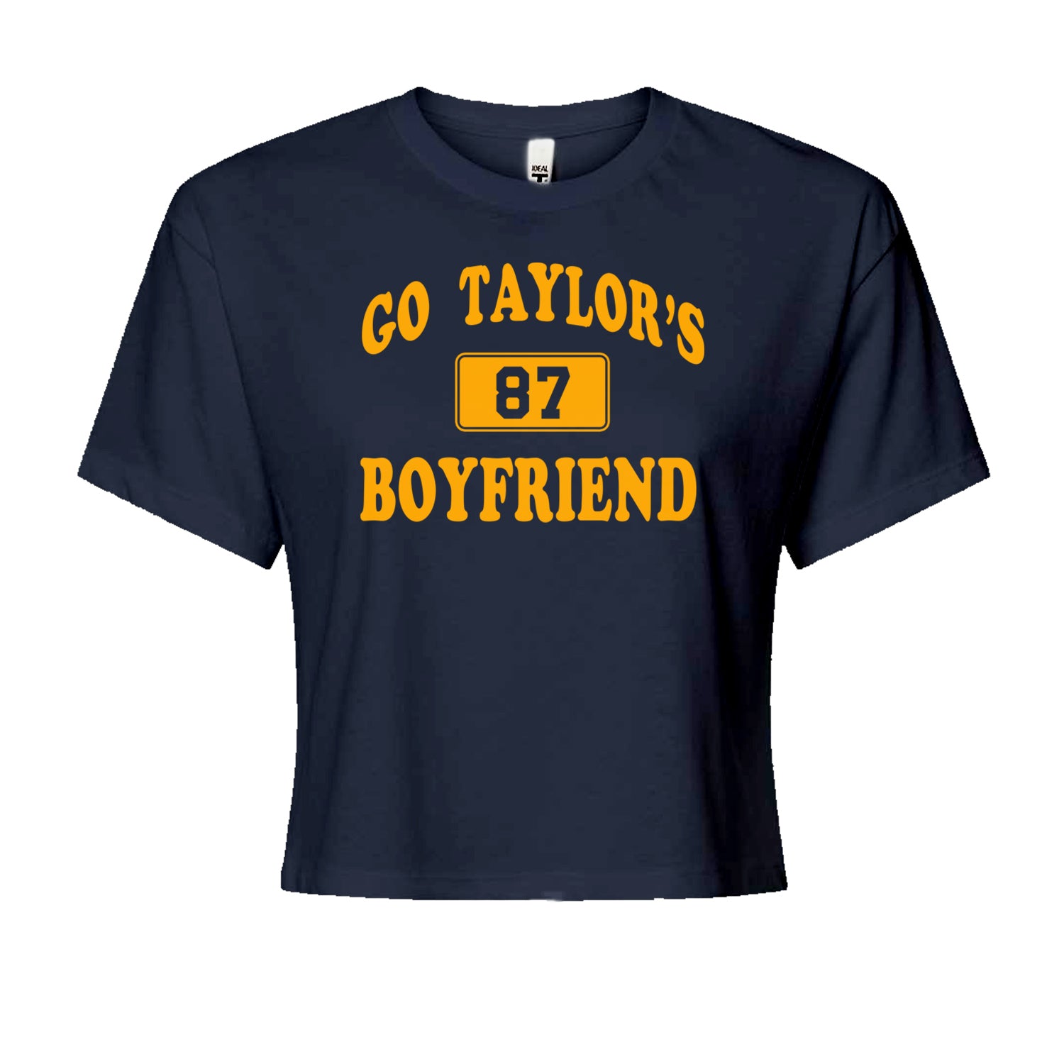 Go Taylor's Boyfriend Kansas City Cropped T-Shirt Navy Blue