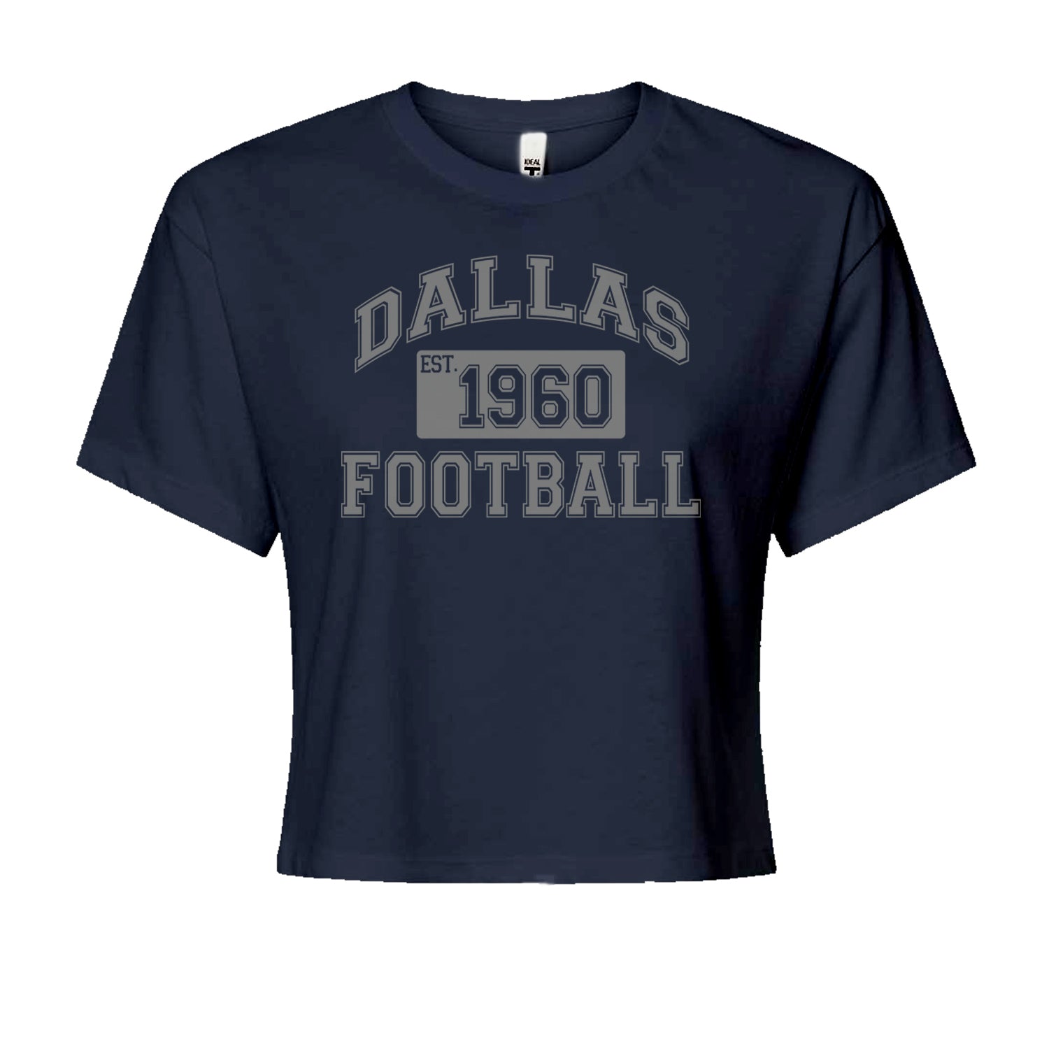 Dallas Football Established 1960 Cropped T-Shirt Navy Blue