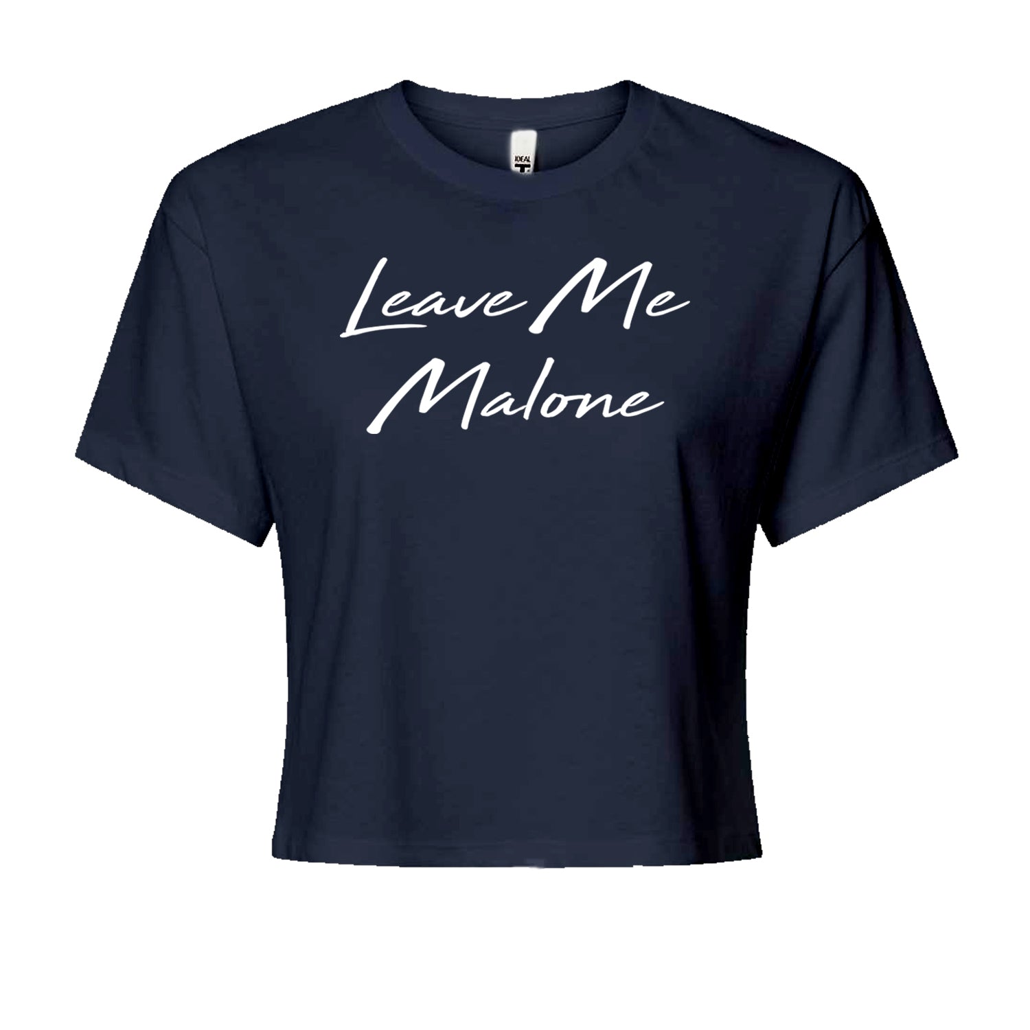 Leave Me Malone I'd Be Crying Rapper Cropped T-Shirt Navy Blue