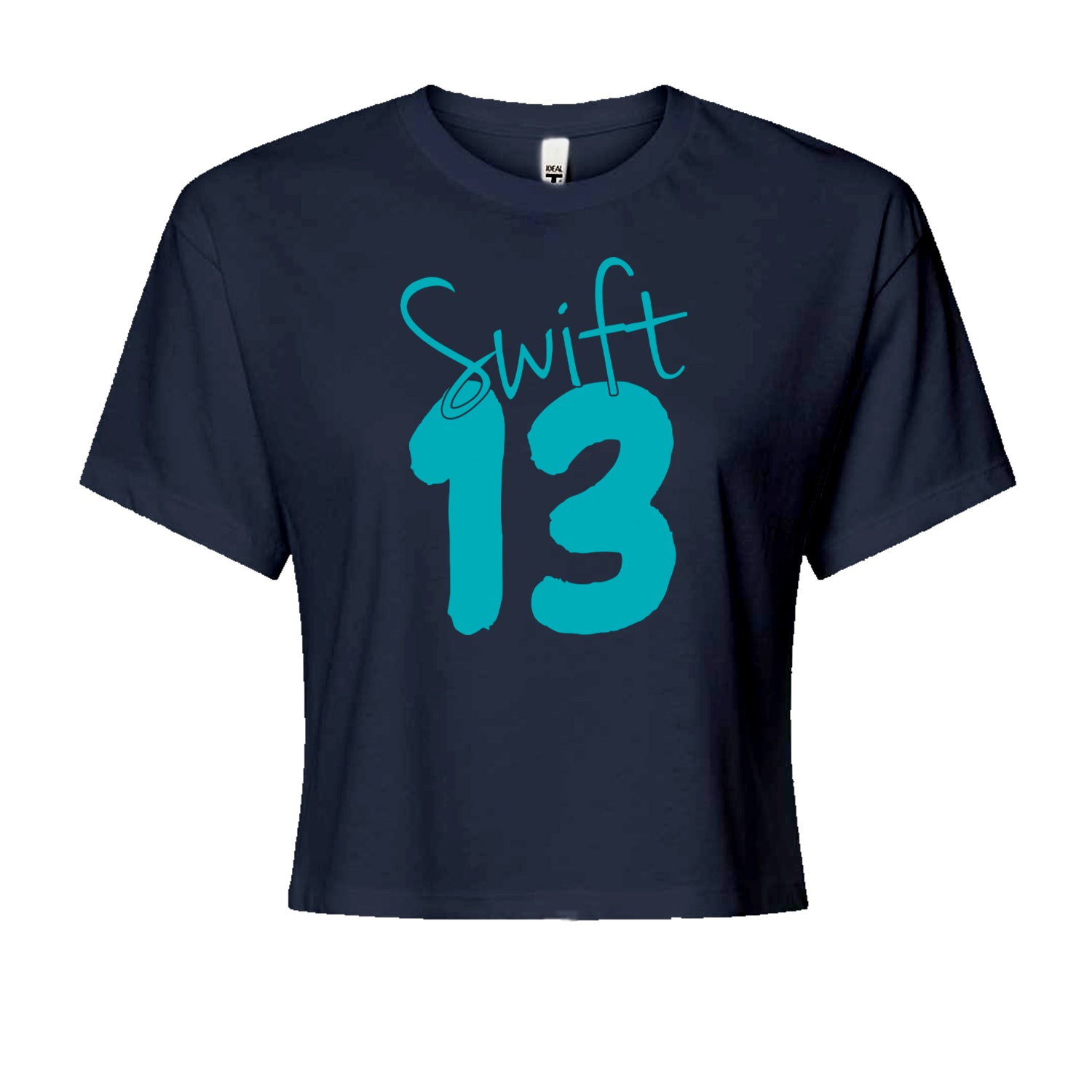 13 Swift 13 Lucky Number Era TTPD Cropped T-Shirt Navy Blue