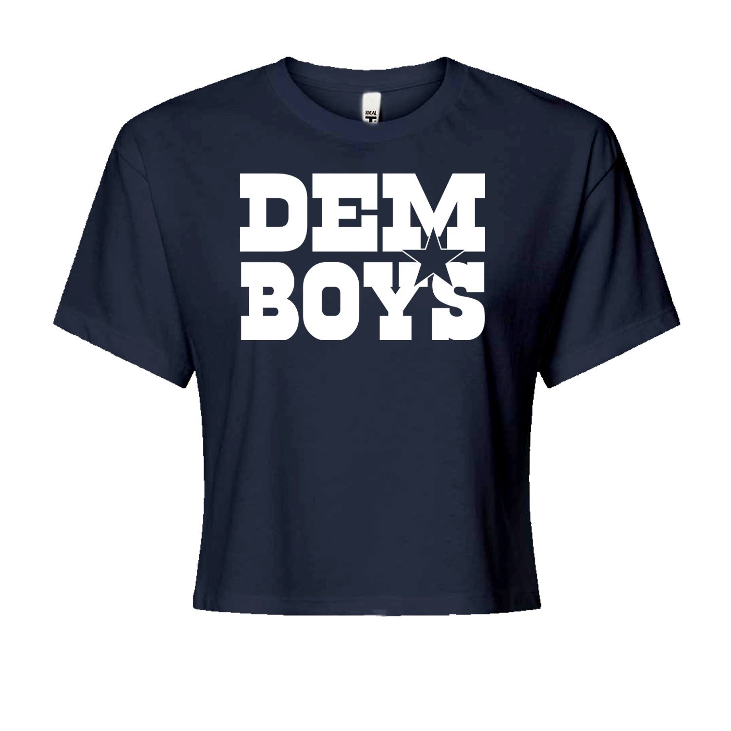 Dem Boys Dallas Football Cropped T-Shirt Navy Blue