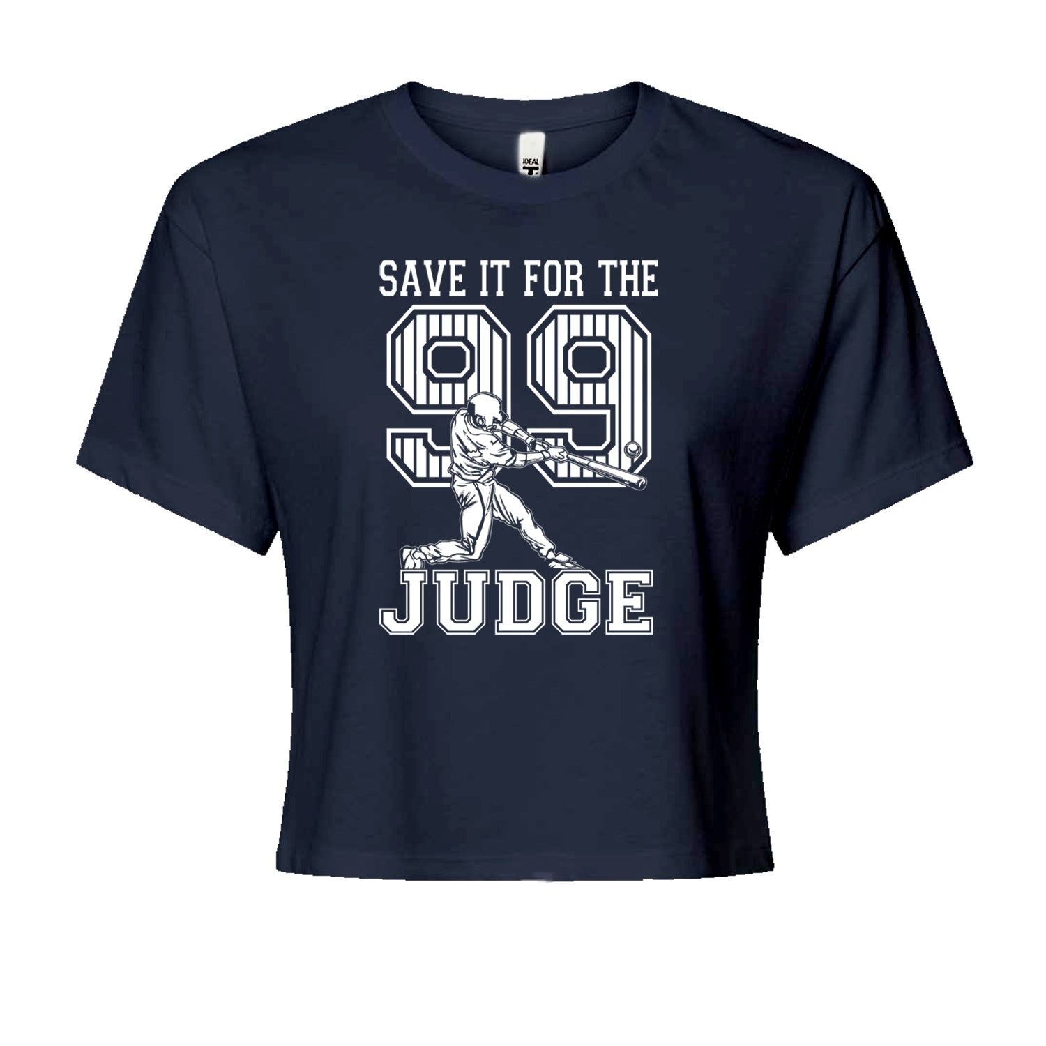 Save It For The Judge 99  Cropped T-Shirt Navy Blue