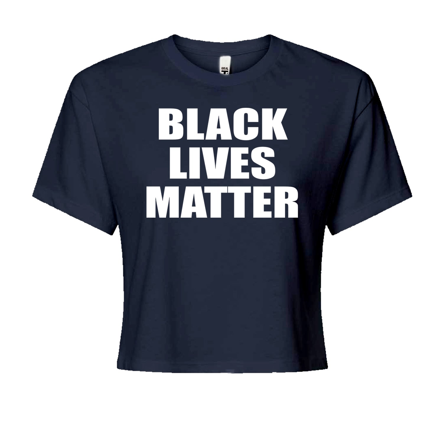 Black Lives Matter BLM Cropped T-Shirt Navy Blue