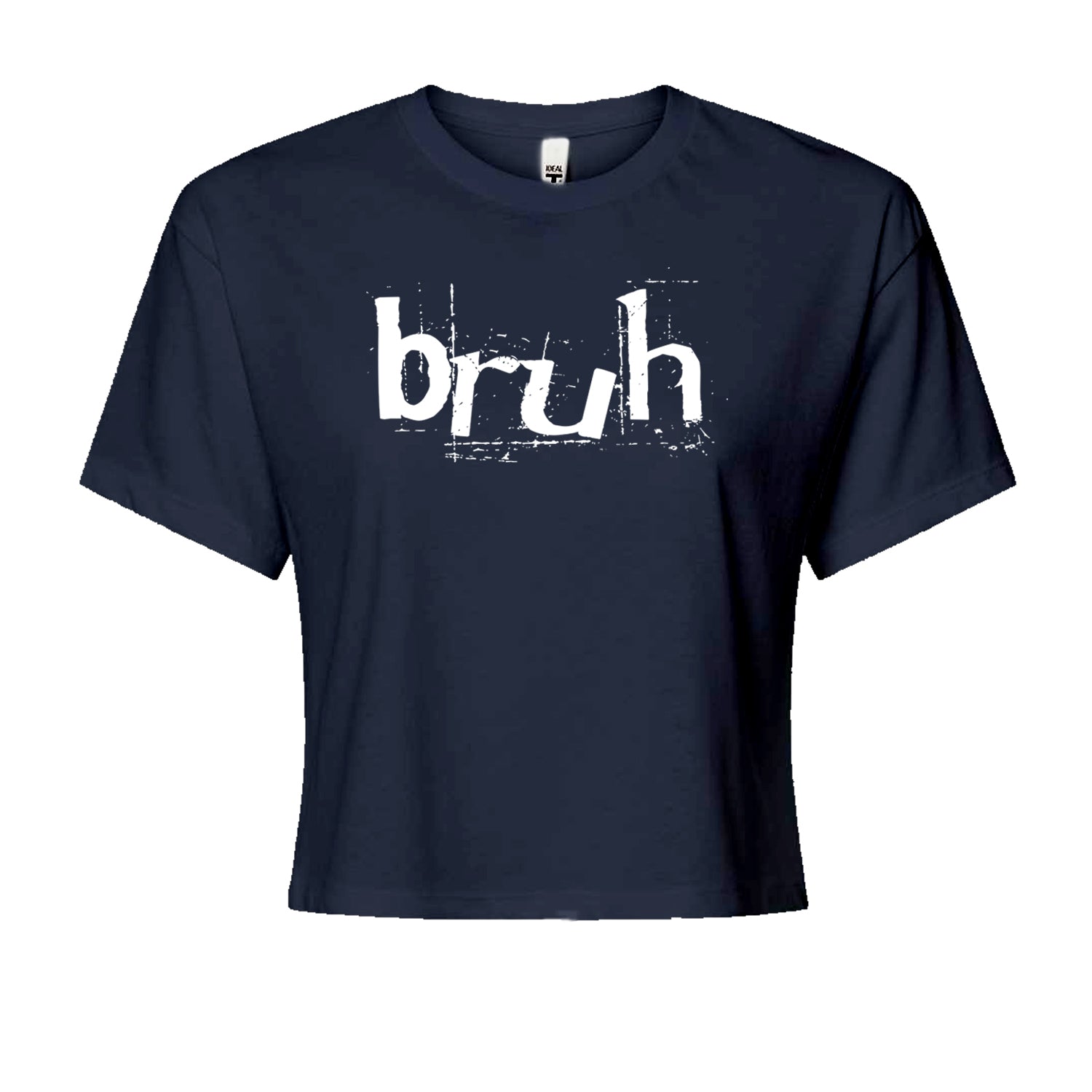 Fresh Seriously Bruh Brah Bro Dude, Hip Hop Urban Slang T-Shirt  Cropped T-Shirt Navy Blue