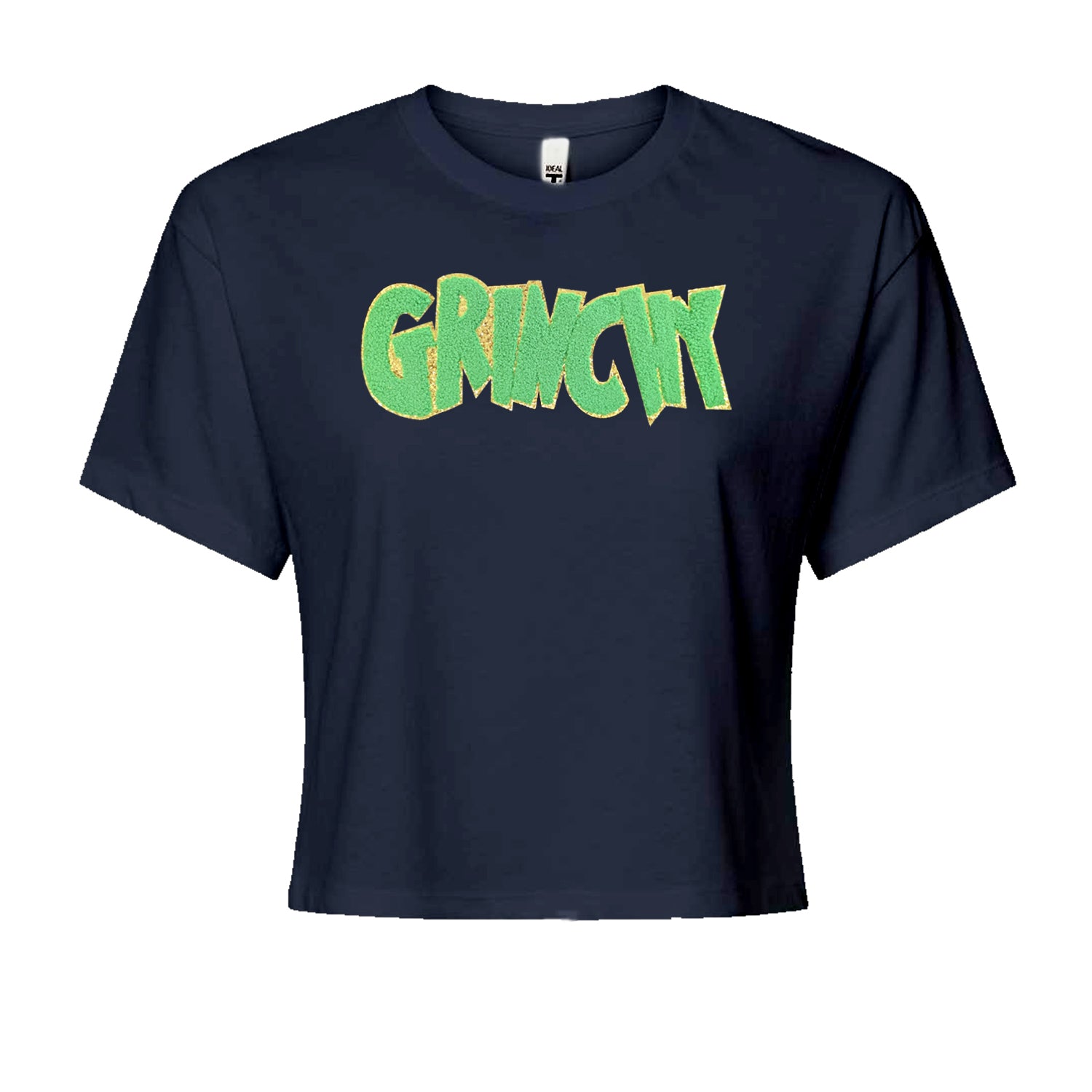 Green Gr-nchy Chenille PatchCropped T-Shirt Navy Blue