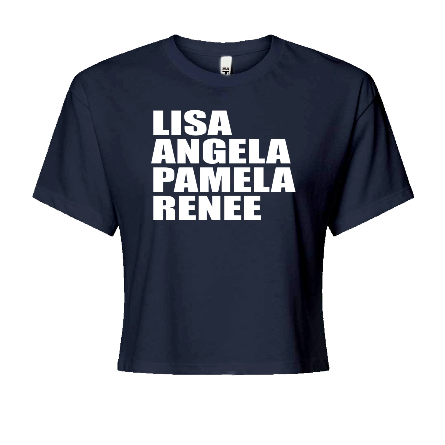 Lisa Angela Pamela Renee Around The Way Girl Cropped T-Shirt Navy Blue