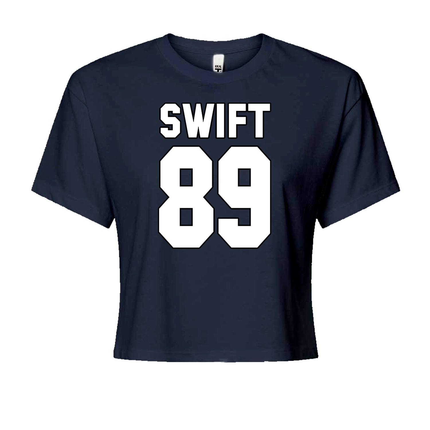 Swift 89 Birth Year Music Fan Era Poets Department Lover Cropped T-Shirt Navy Blue