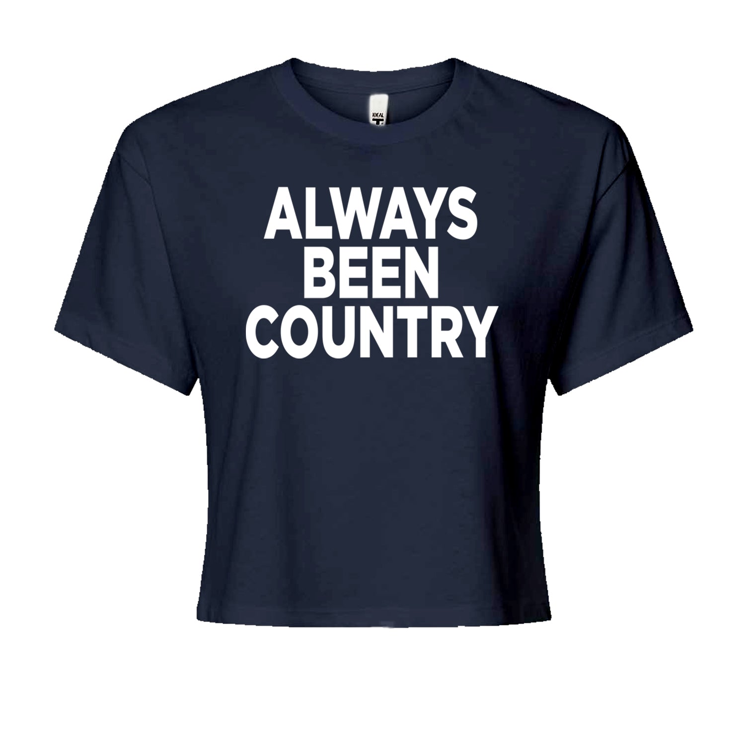 Always Been Country Music Cropped T-Shirt Navy Blue