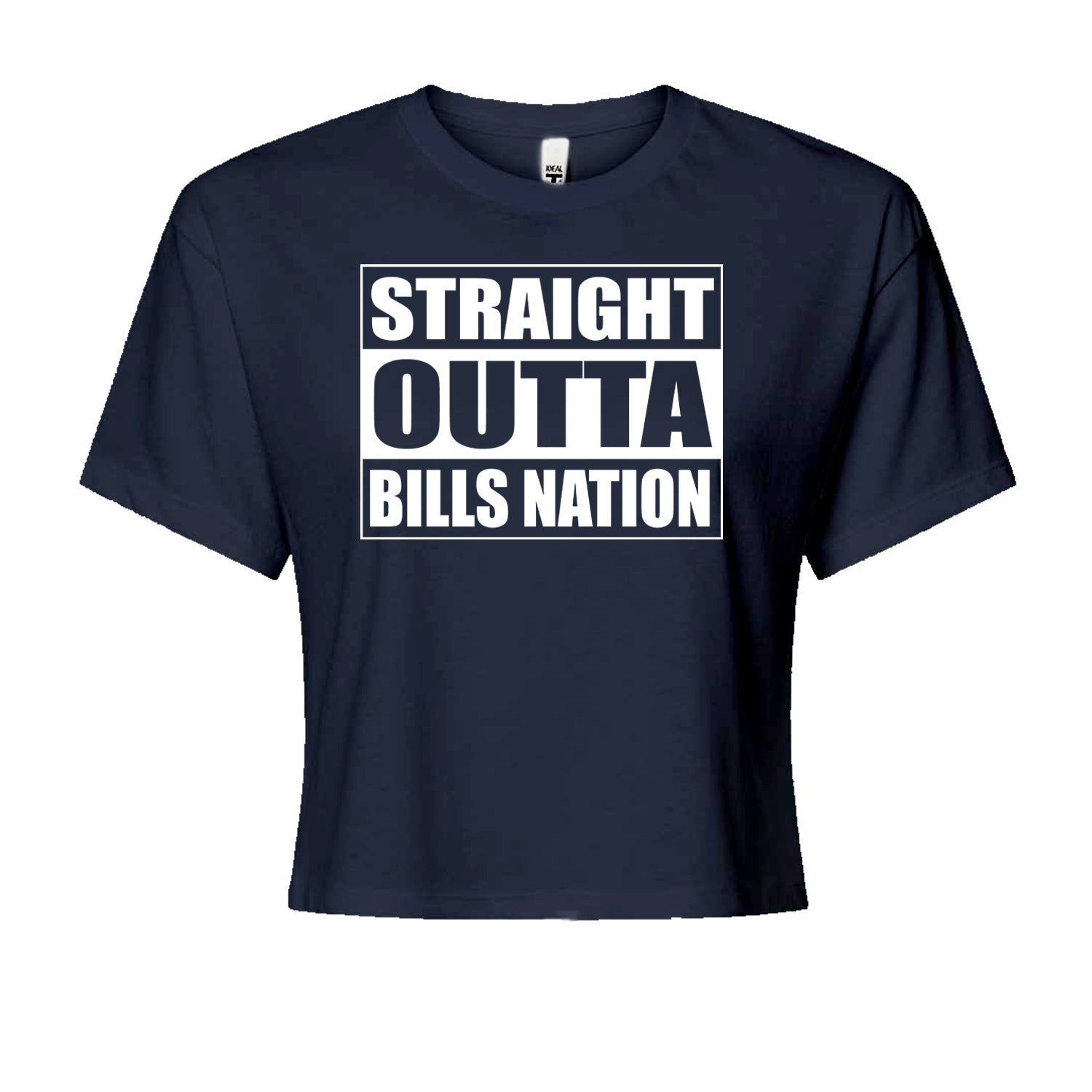 Straight Outta Bills Nation  Cropped T-Shirt Navy Blue